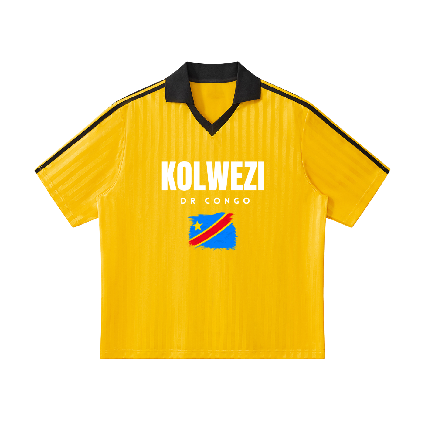 Contrast Collar Striped Soccer Jersey