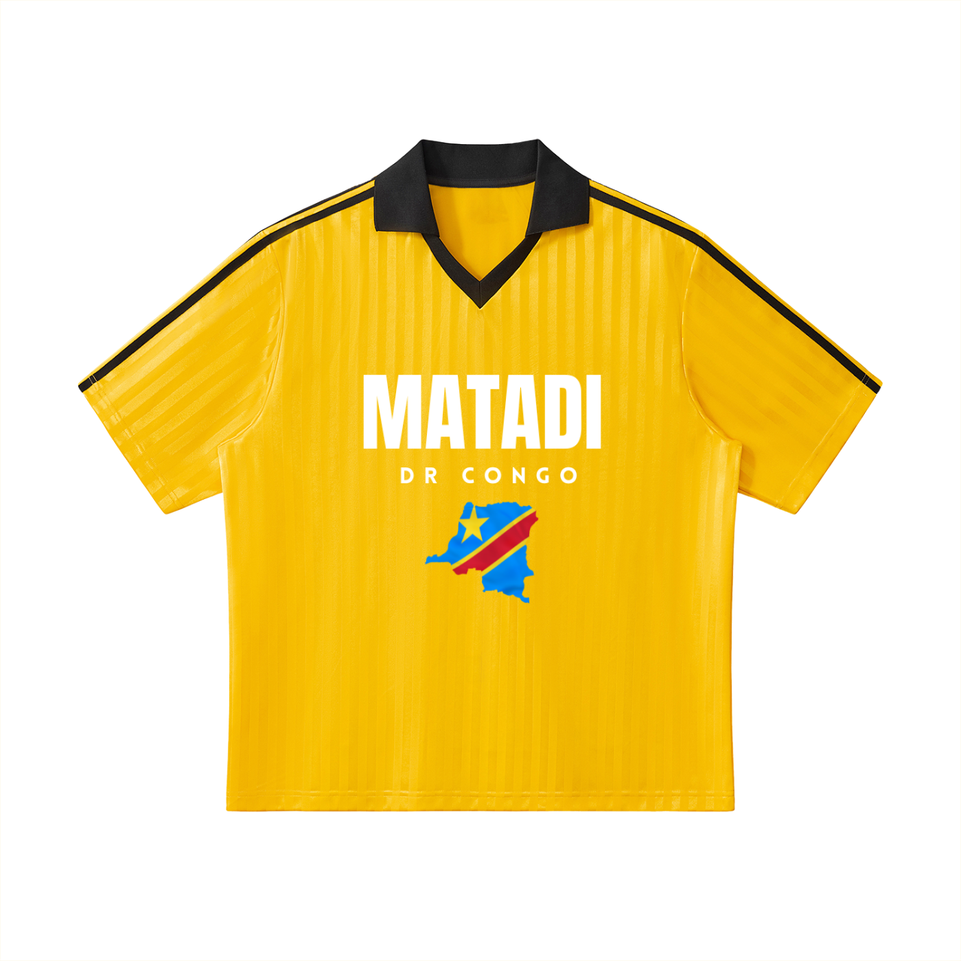 Contrast Collar Striped Soccer Jersey