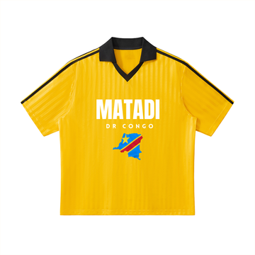 Contrast Collar Striped Soccer Jersey