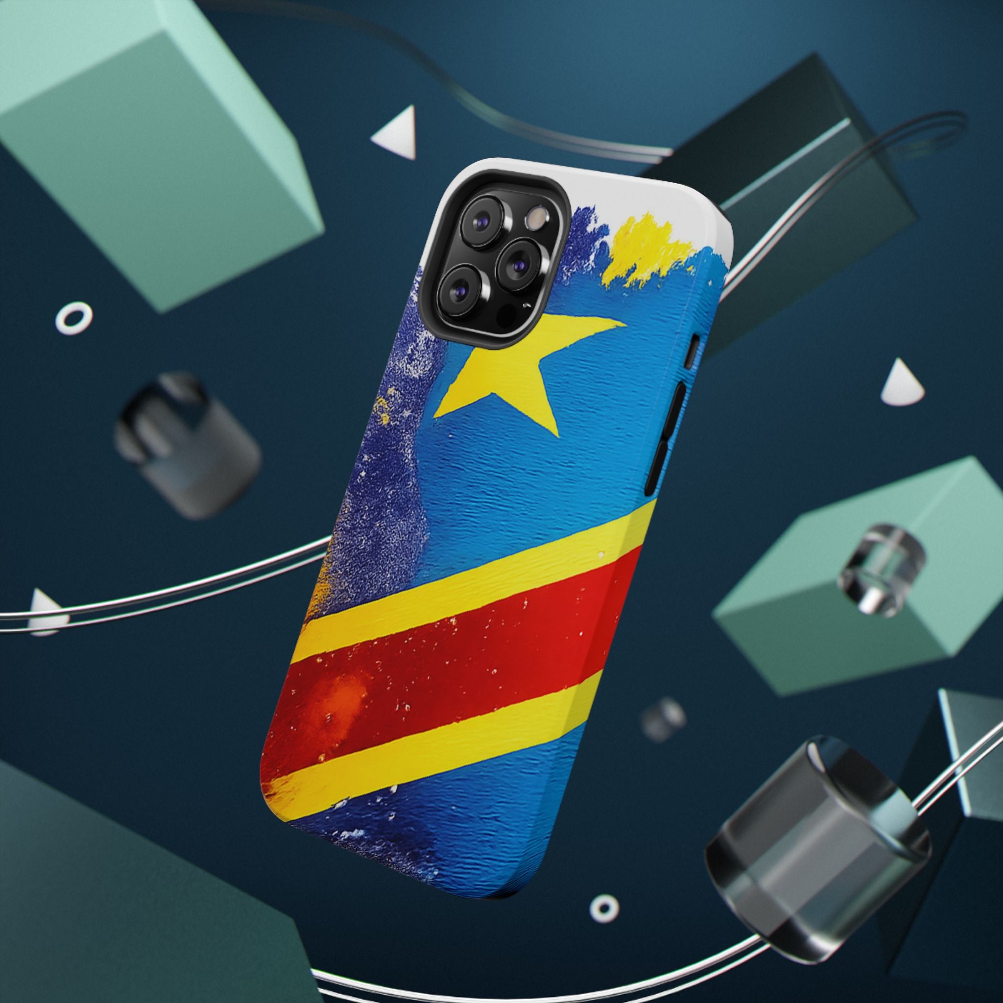 Étui de téléphone drapeau de la République démocratique du Congo | Étui résistant aux chocs