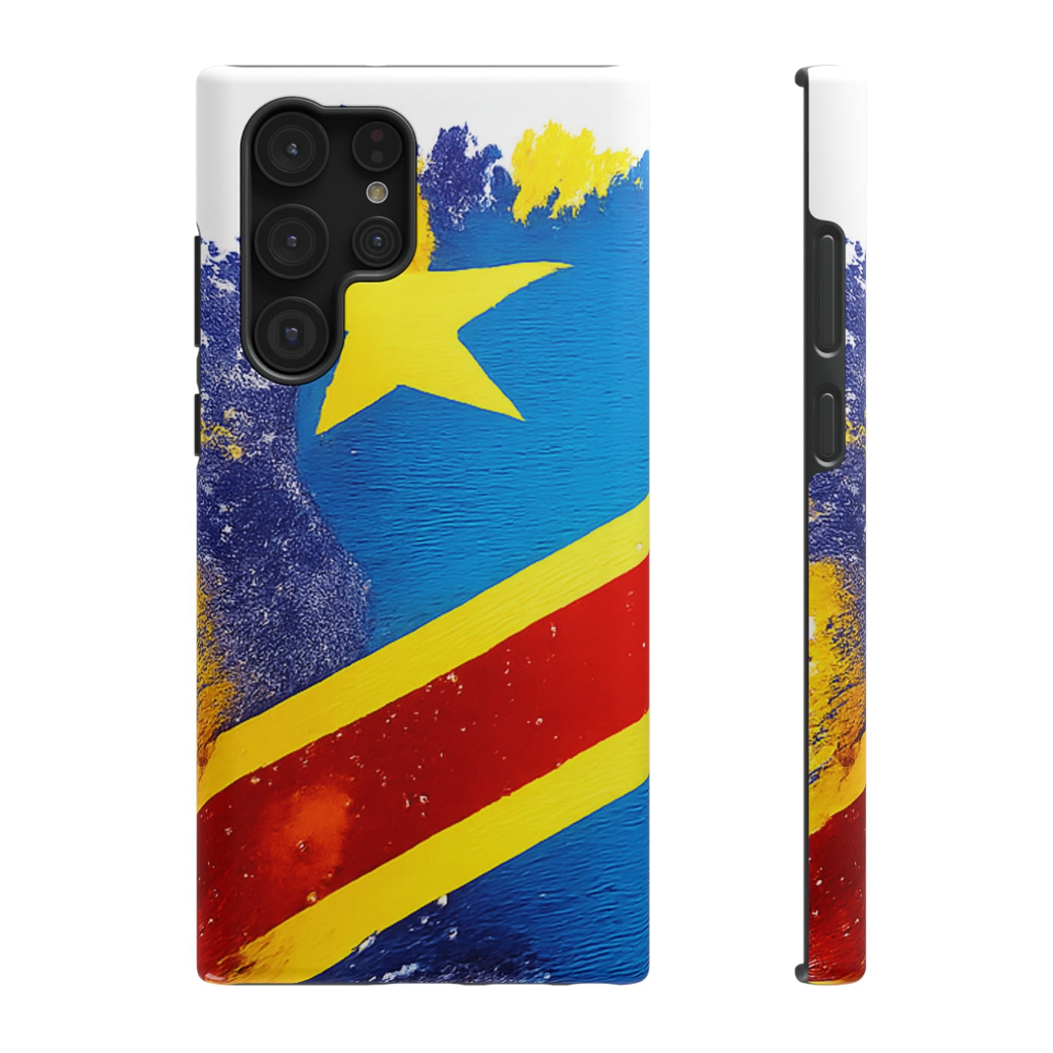 Étui de téléphone drapeau de la République démocratique du Congo | Étui résistant aux chocs