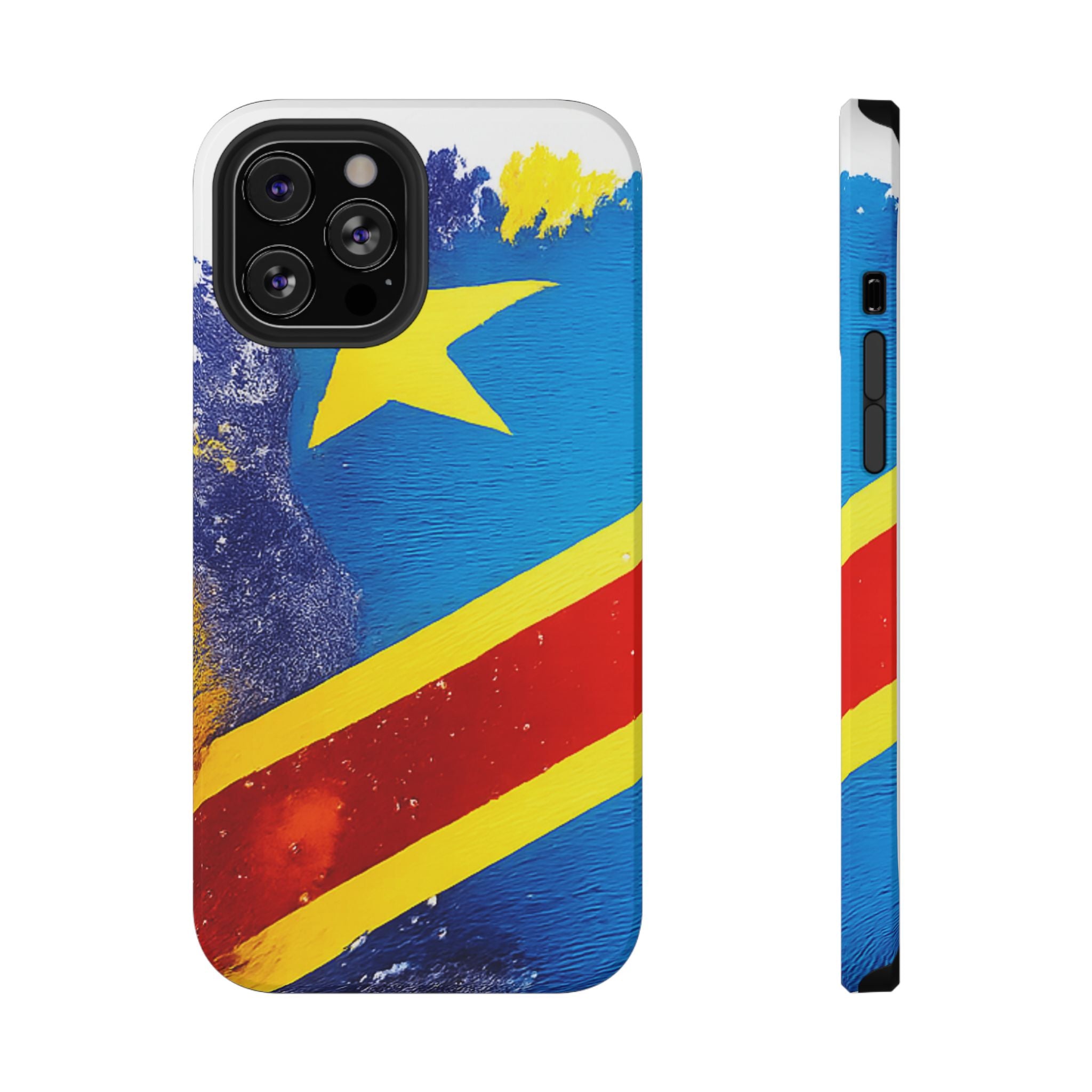 Étui de téléphone drapeau de la République démocratique du Congo | Étui résistant aux chocs