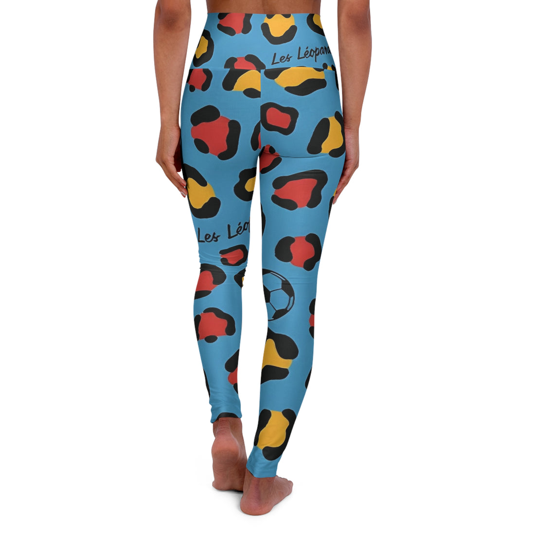 Colorful Leopard Spots Soccer Pattern Leggings