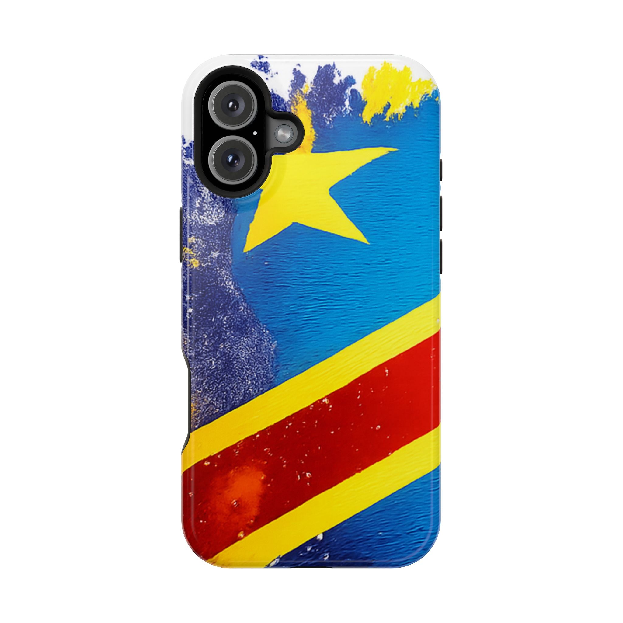 Étui de téléphone drapeau de la République démocratique du Congo | Étui résistant aux chocs