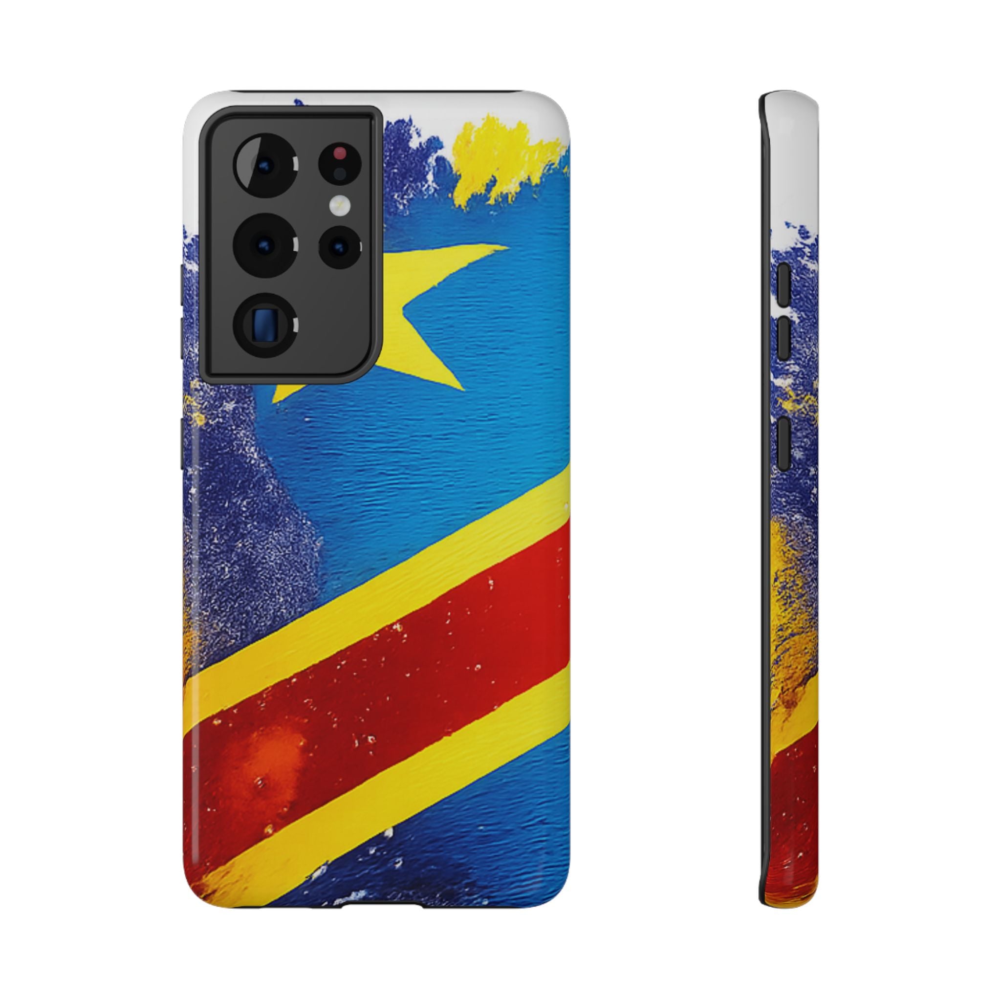 Étui de téléphone drapeau de la République démocratique du Congo | Étui résistant aux chocs