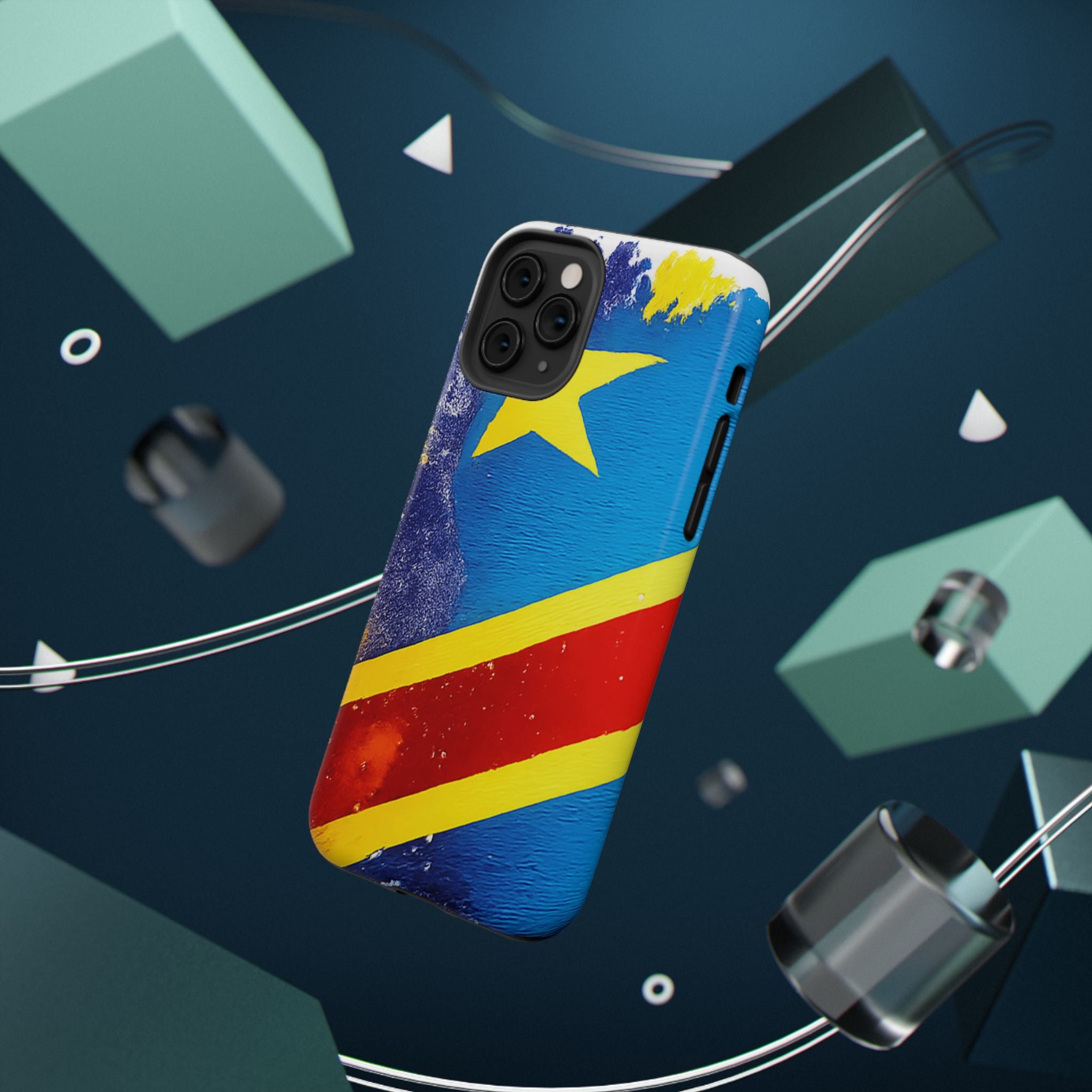 Étui de téléphone drapeau de la République démocratique du Congo | Étui résistant aux chocs