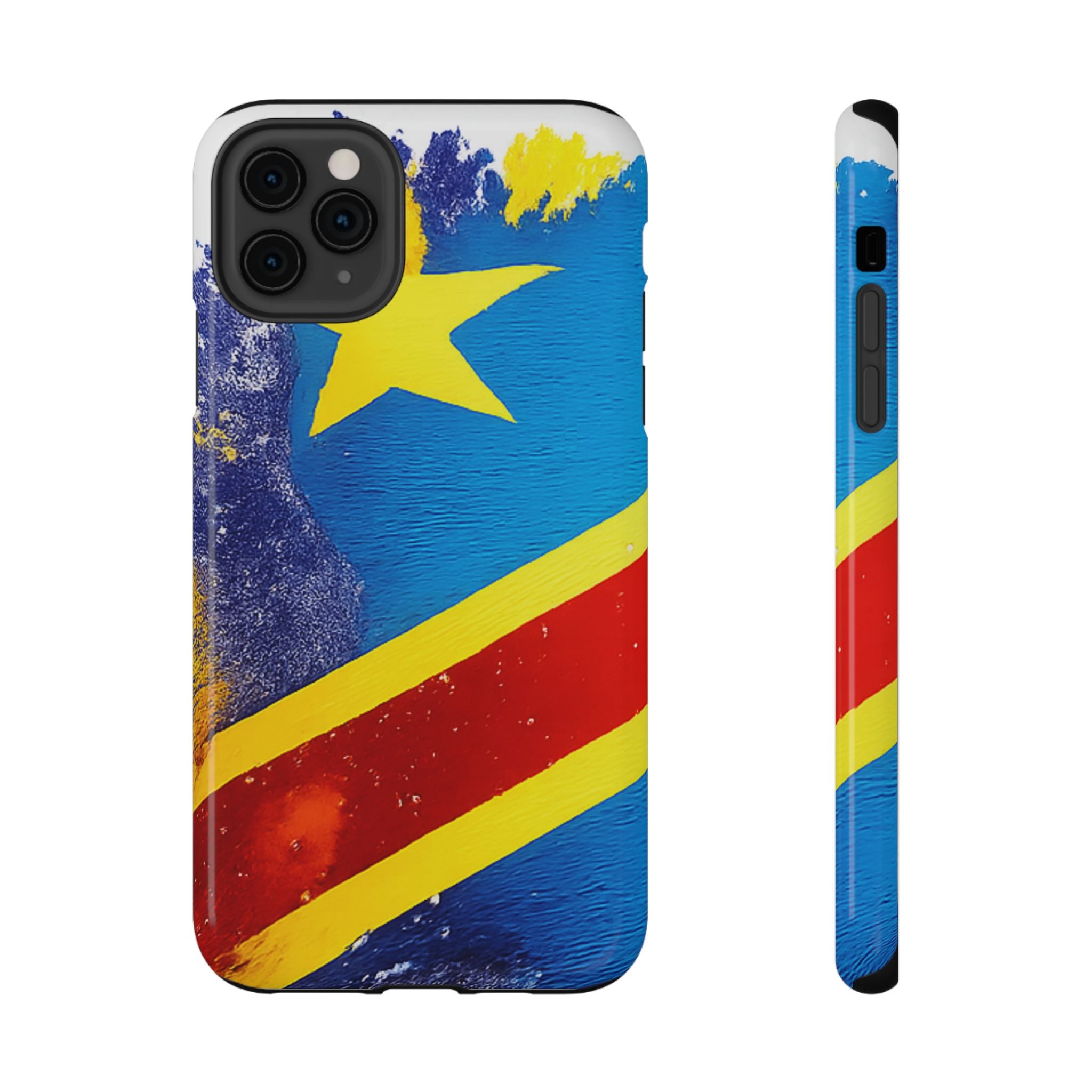 Étui de téléphone drapeau de la République démocratique du Congo | Étui résistant aux chocs