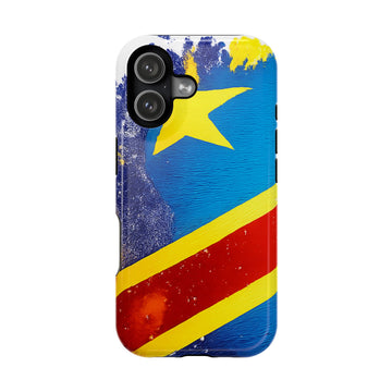 Étui de téléphone drapeau de la République démocratique du Congo | Étui résistant aux chocs