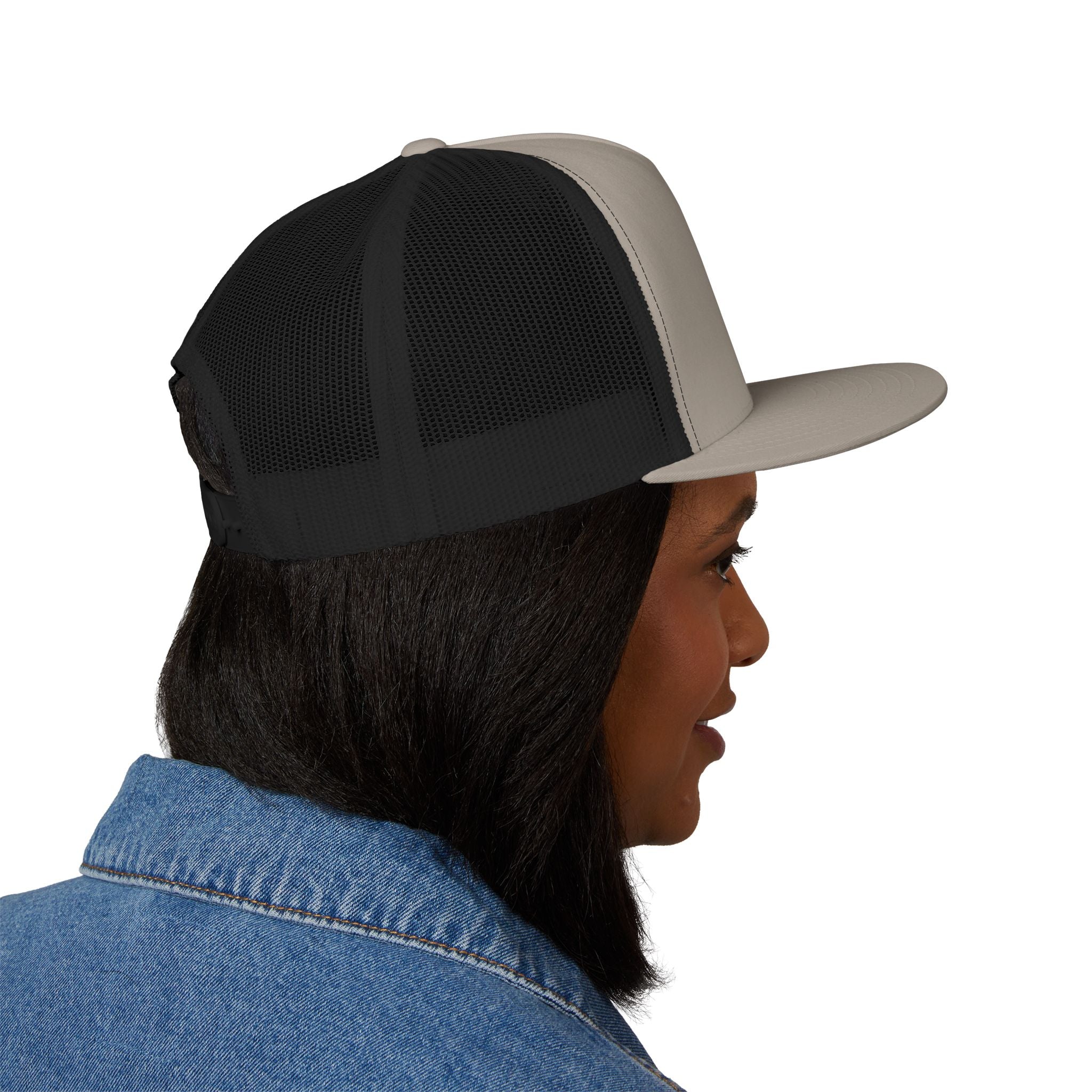 Embroidered Floral Crest Trucker Cap - 'OH' Crest Adjustable Mesh Hat