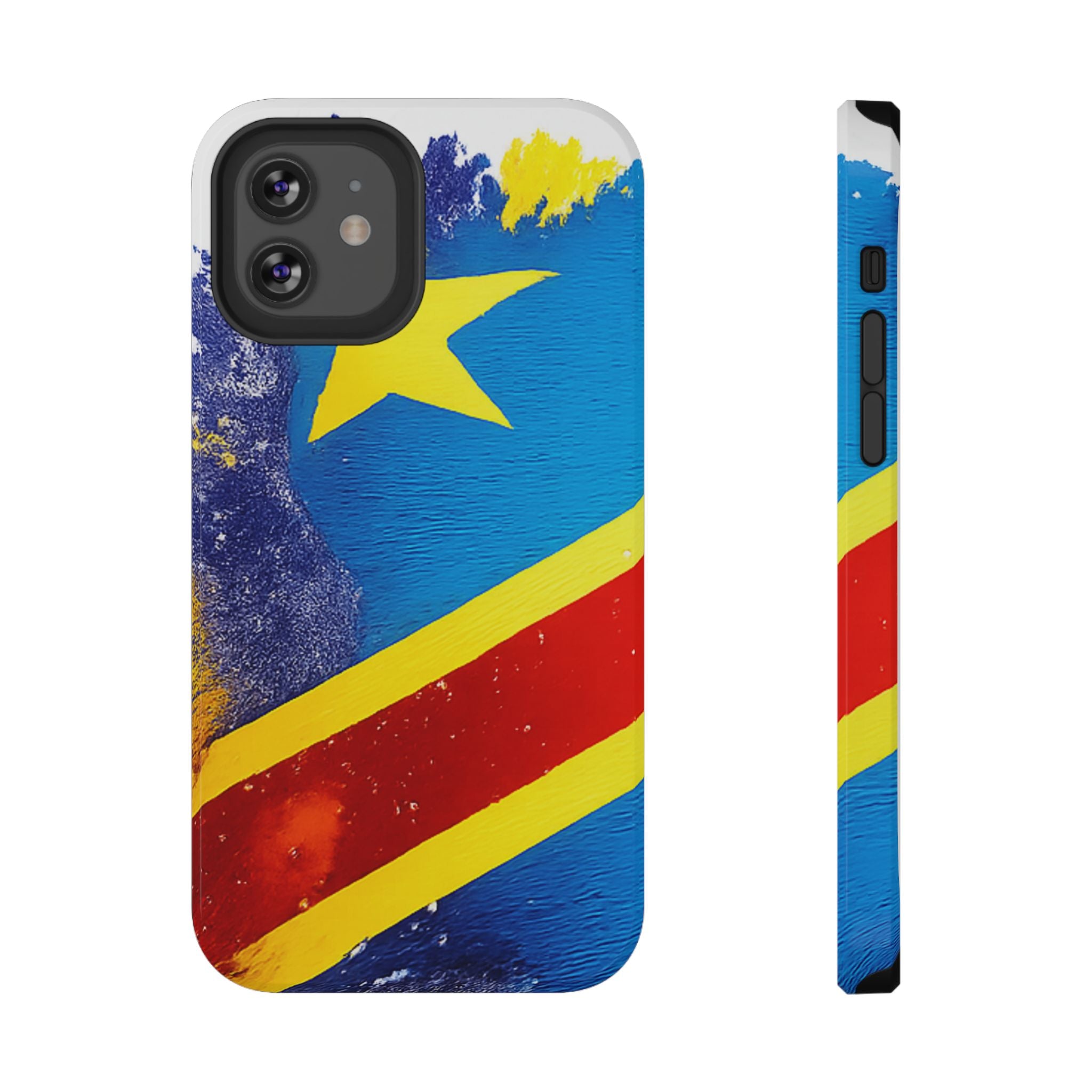Étui de téléphone drapeau de la République démocratique du Congo | Étui résistant aux chocs