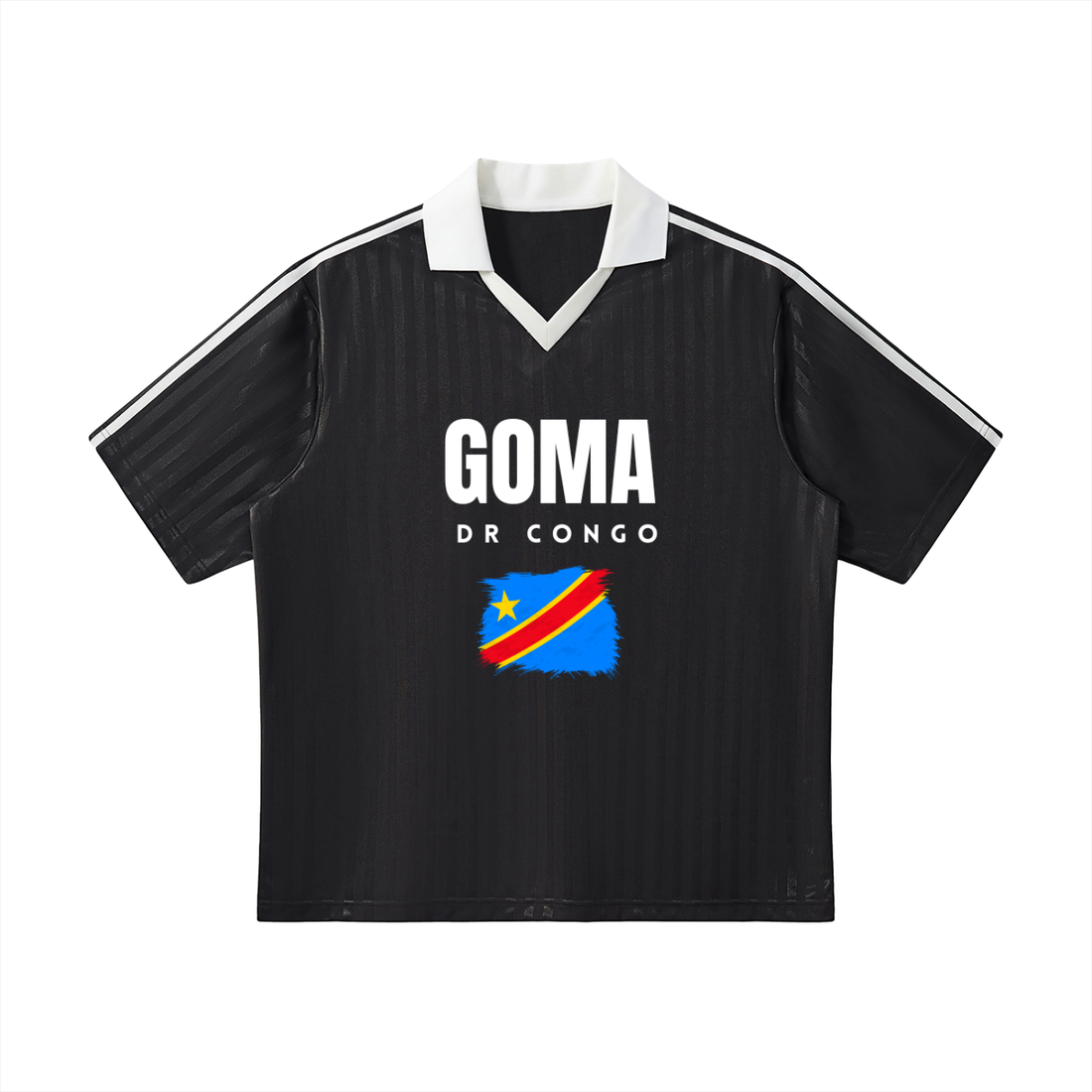 Contrast Collar Striped Soccer Jersey