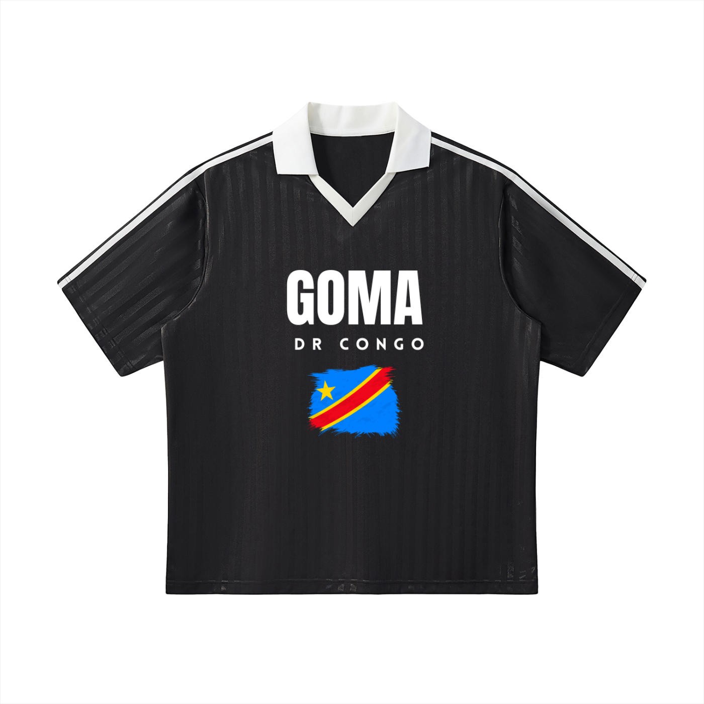 Contrast Collar Striped Soccer Jersey