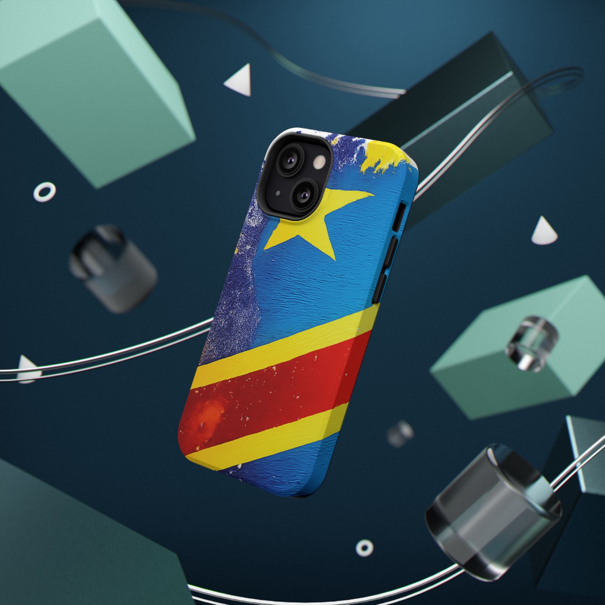 Étui de téléphone drapeau de la République démocratique du Congo | Étui résistant aux chocs