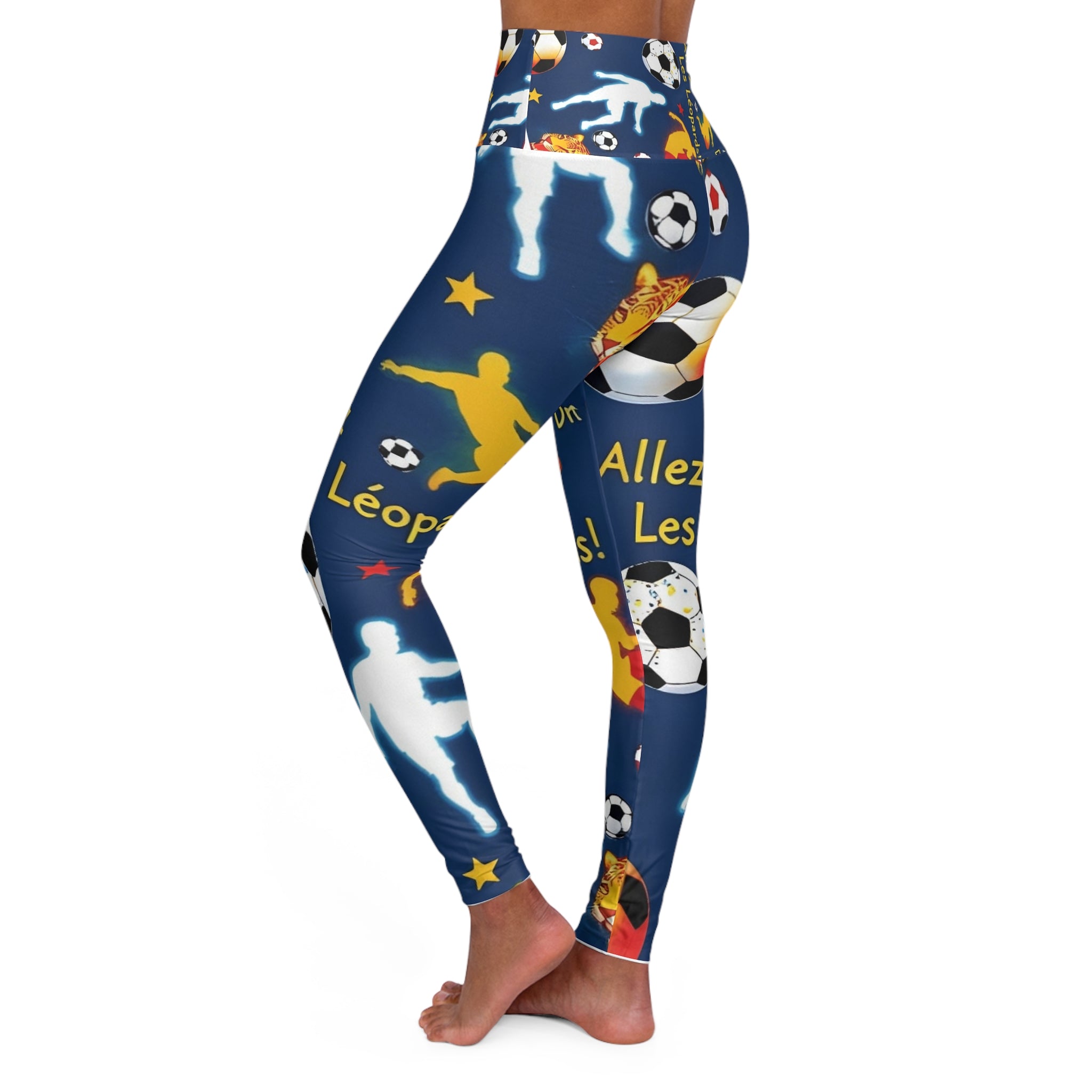 Allez Les Leopards Soccer Print Leggings | High Waisted Yoga Leggings