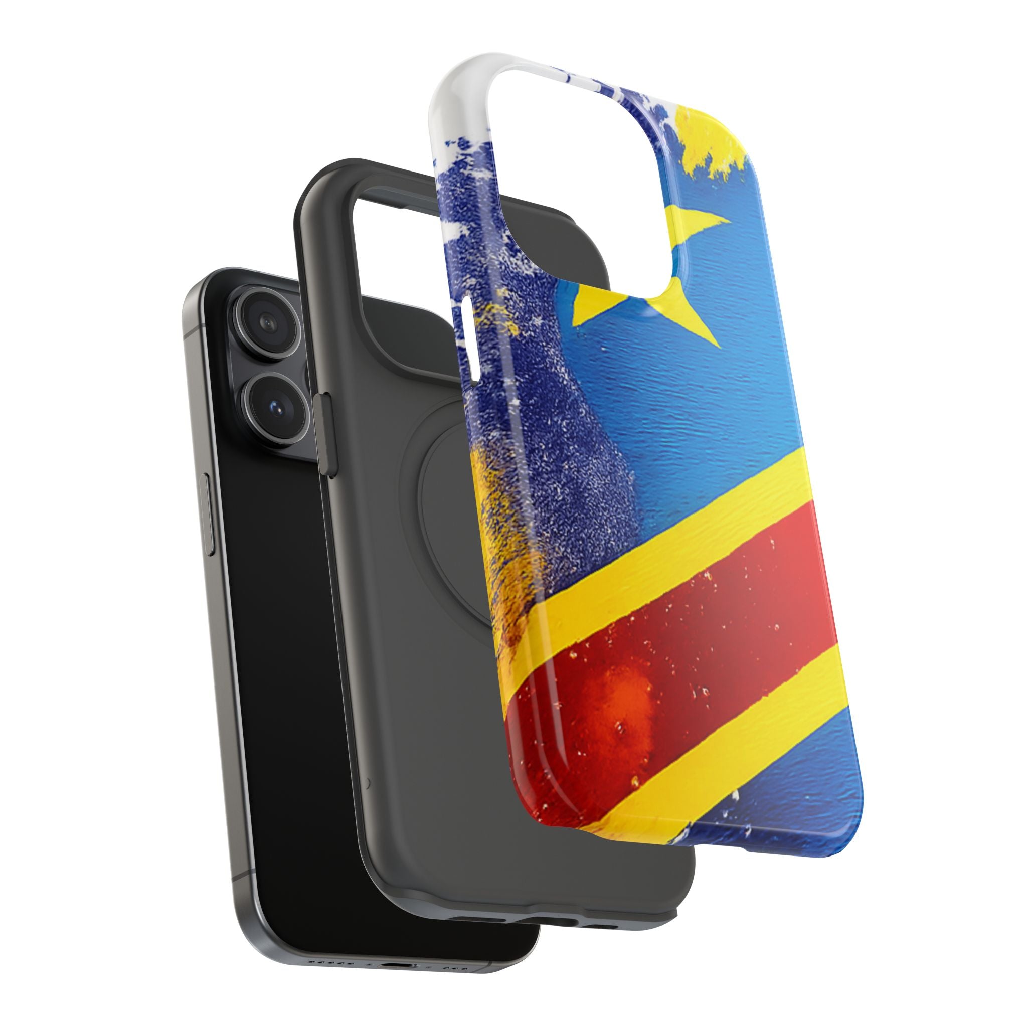 Étui de téléphone drapeau de la République démocratique du Congo | Étui résistant aux chocs