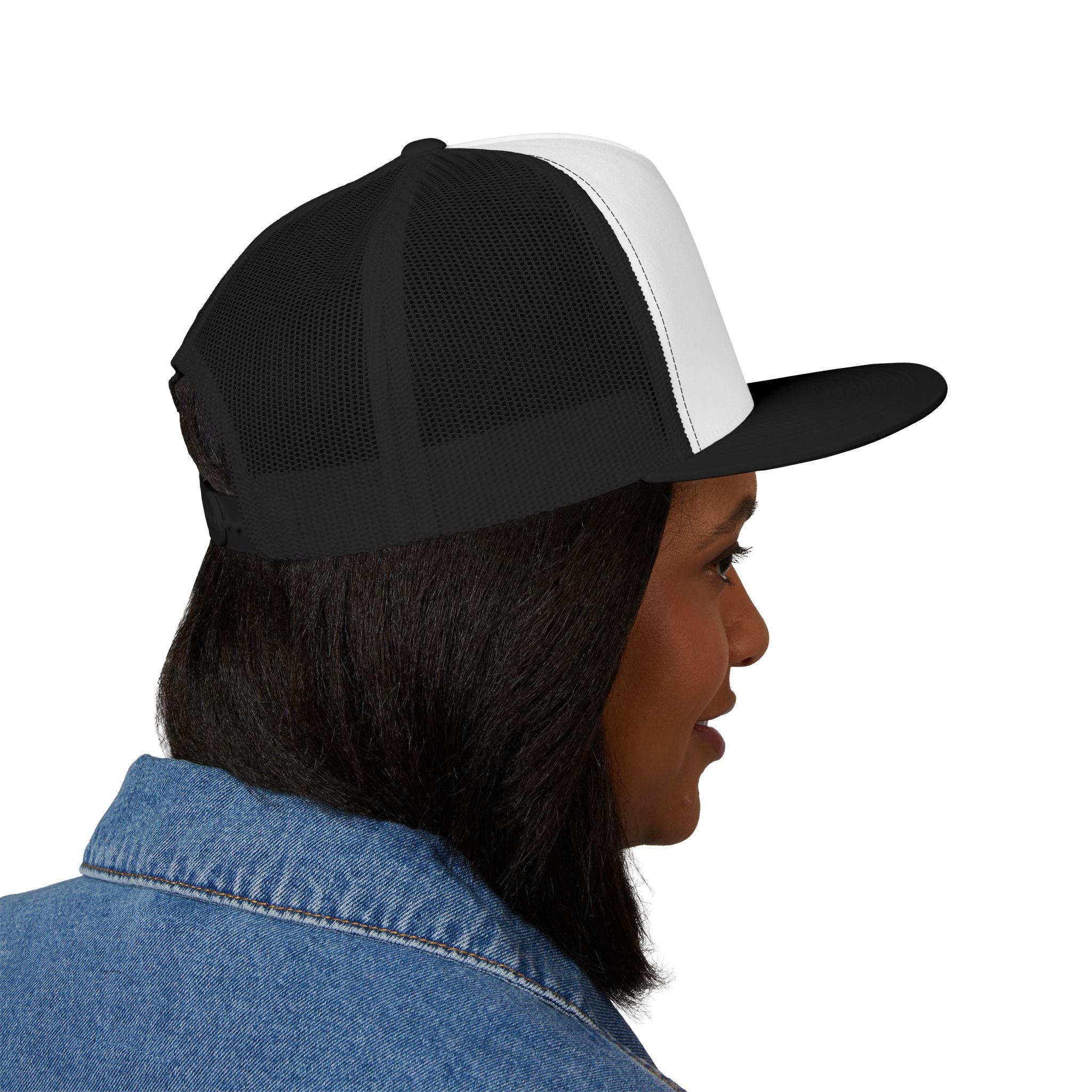 Embroidered Floral Crest Trucker Cap - 'OH' Crest Adjustable Mesh Hat