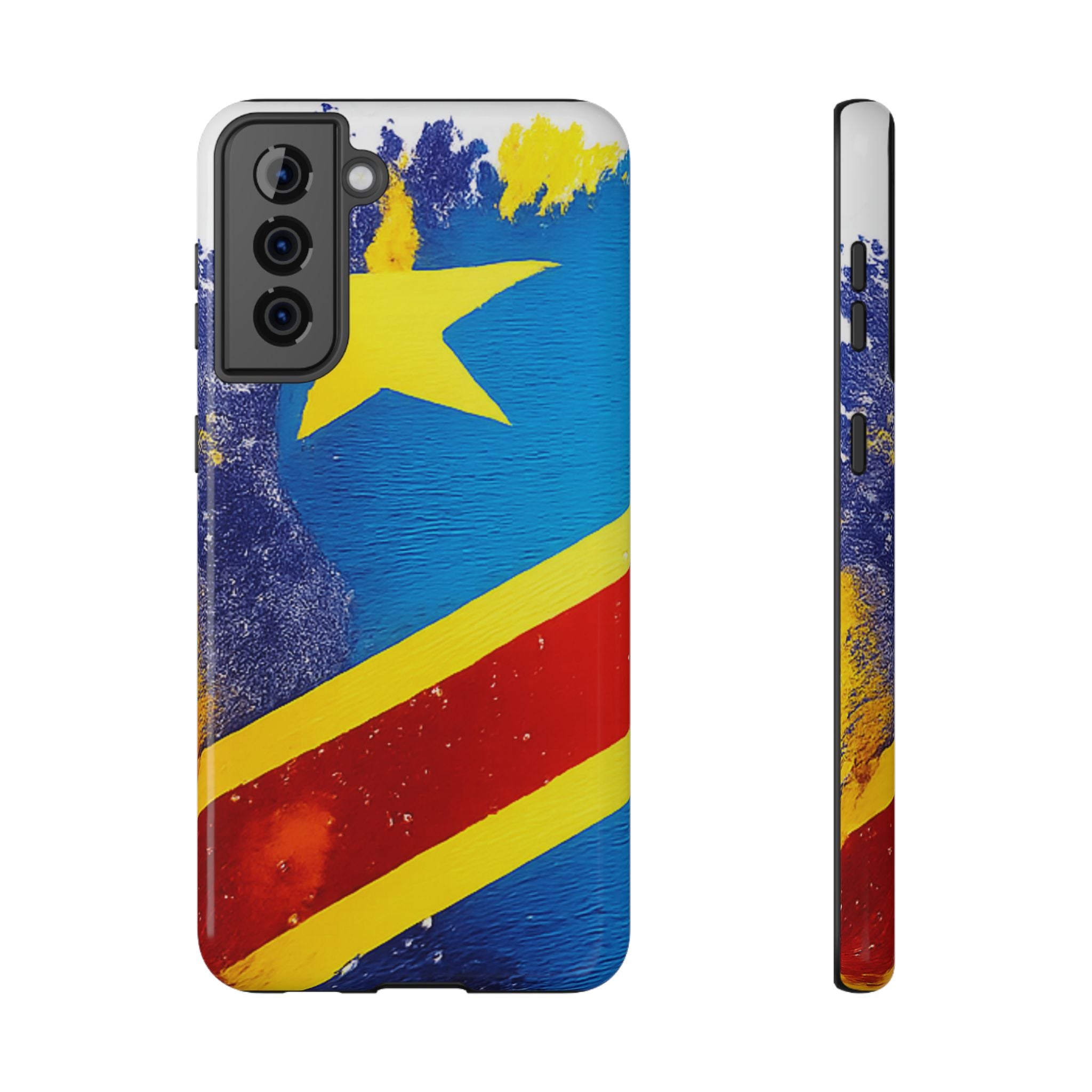 Étui de téléphone drapeau de la République démocratique du Congo | Étui résistant aux chocs