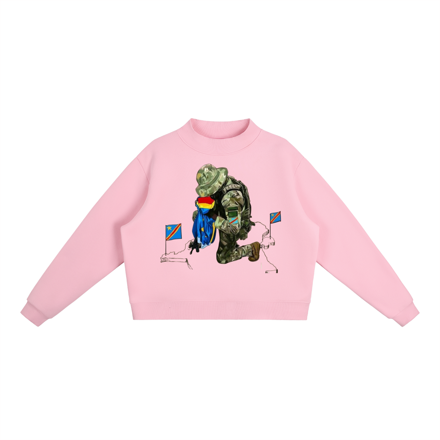 Essential Fleece Mock-Neck Crew Sweatshirt