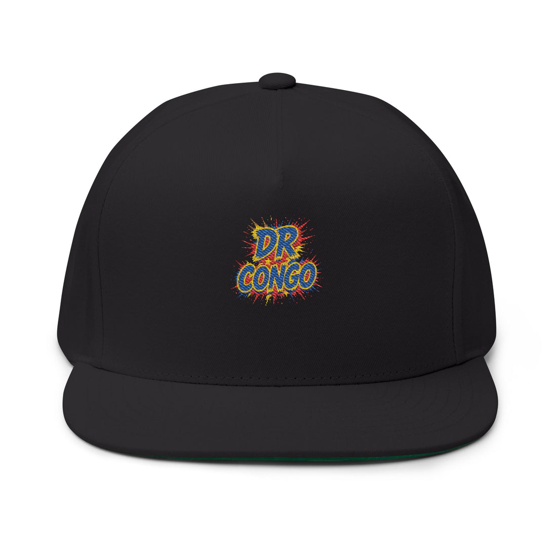 DR Congo burst logo Flat Bill Cap | Embroidered cotton snapback