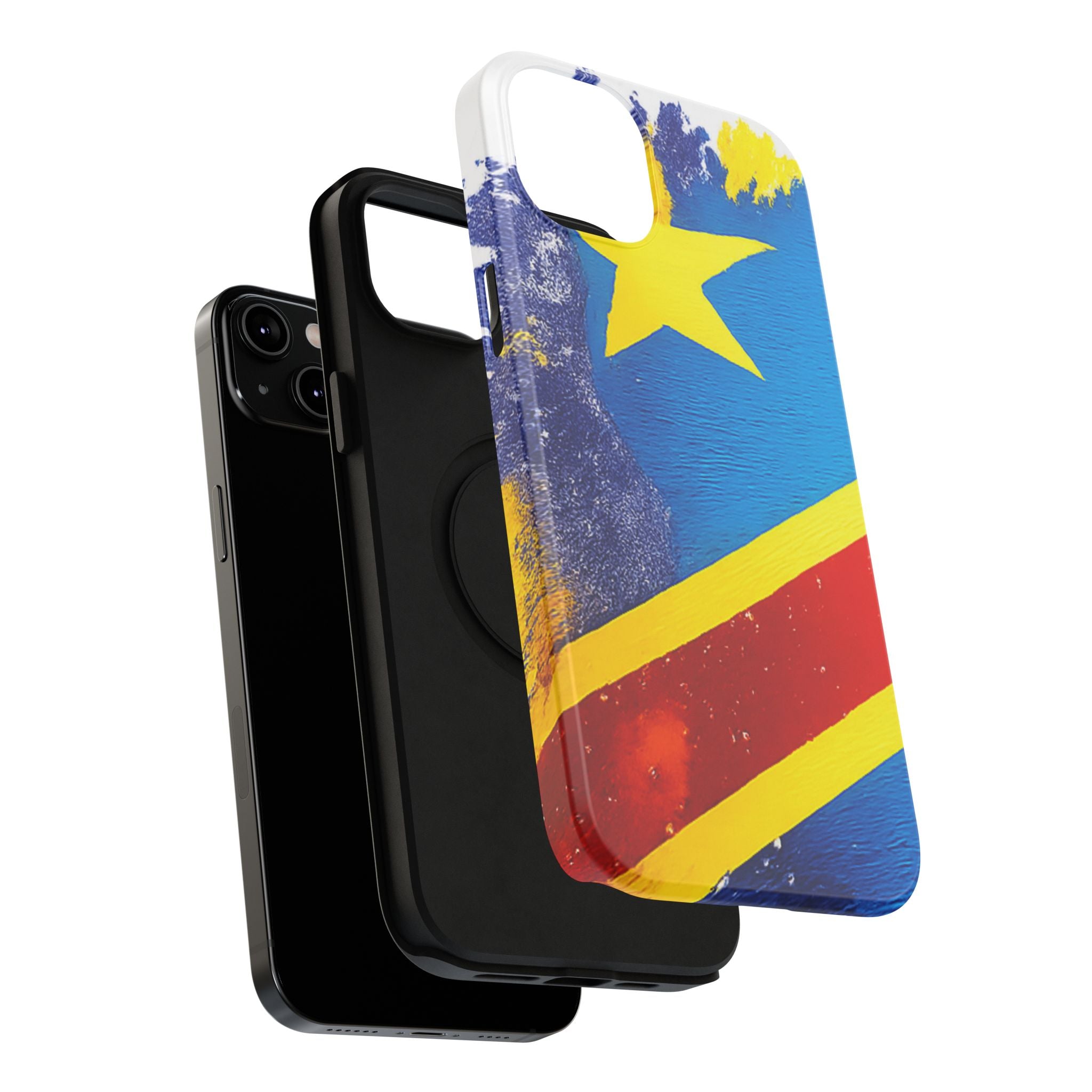 Étui de téléphone drapeau de la République démocratique du Congo | Étui résistant aux chocs