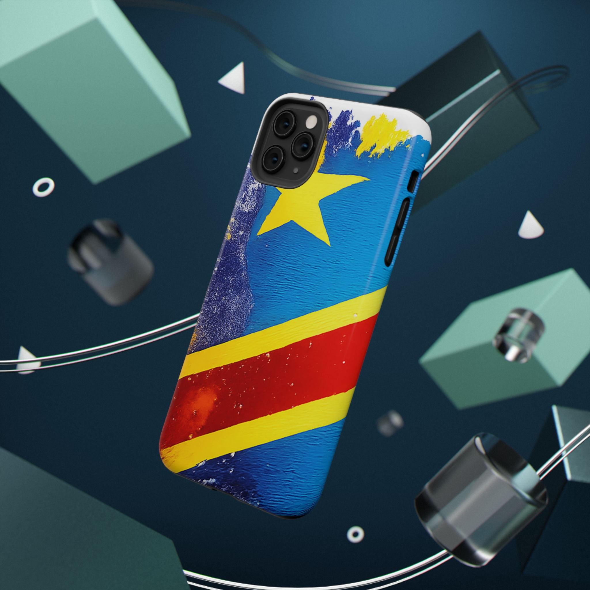 Étui de téléphone drapeau de la République démocratique du Congo | Étui résistant aux chocs