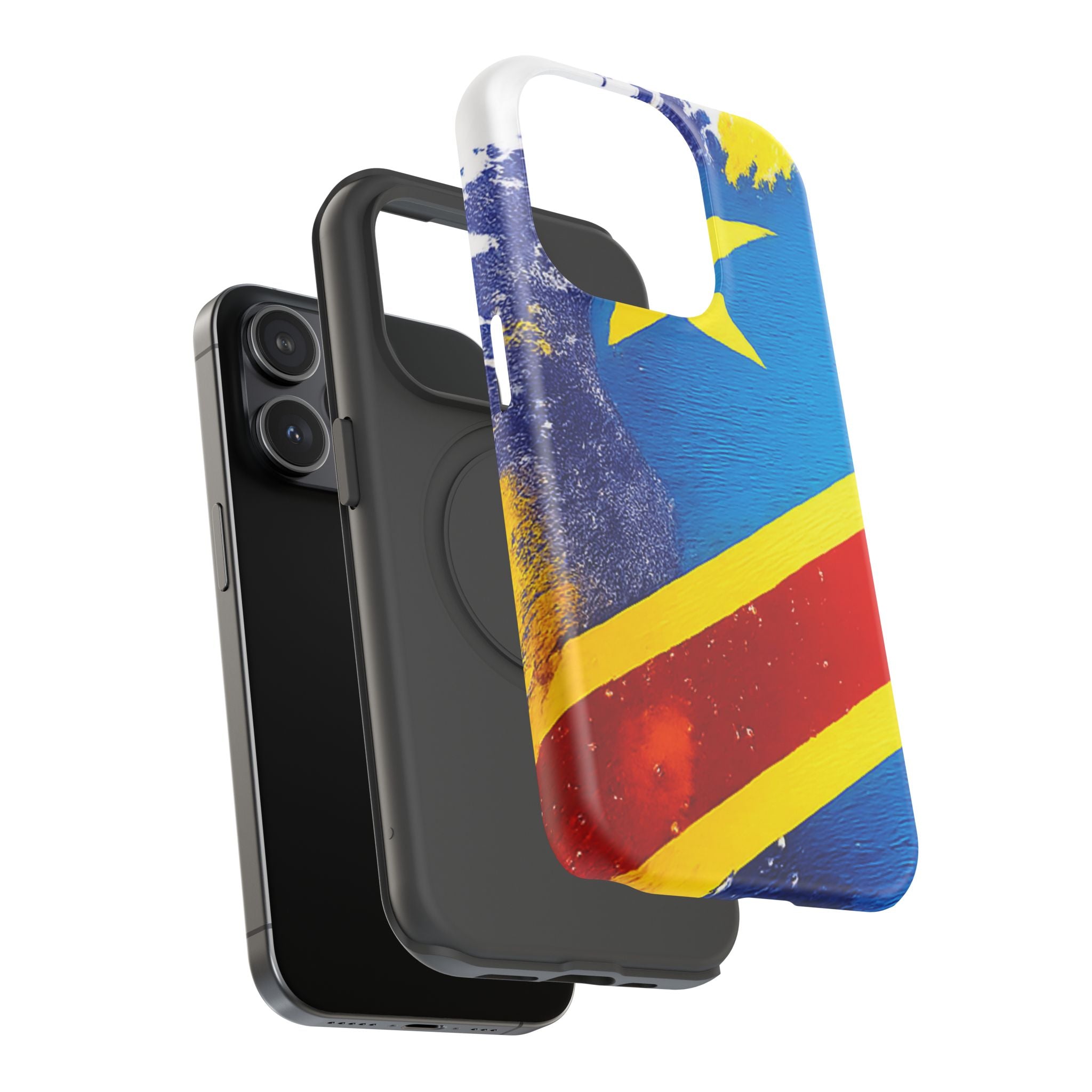Étui de téléphone drapeau de la République démocratique du Congo | Étui résistant aux chocs