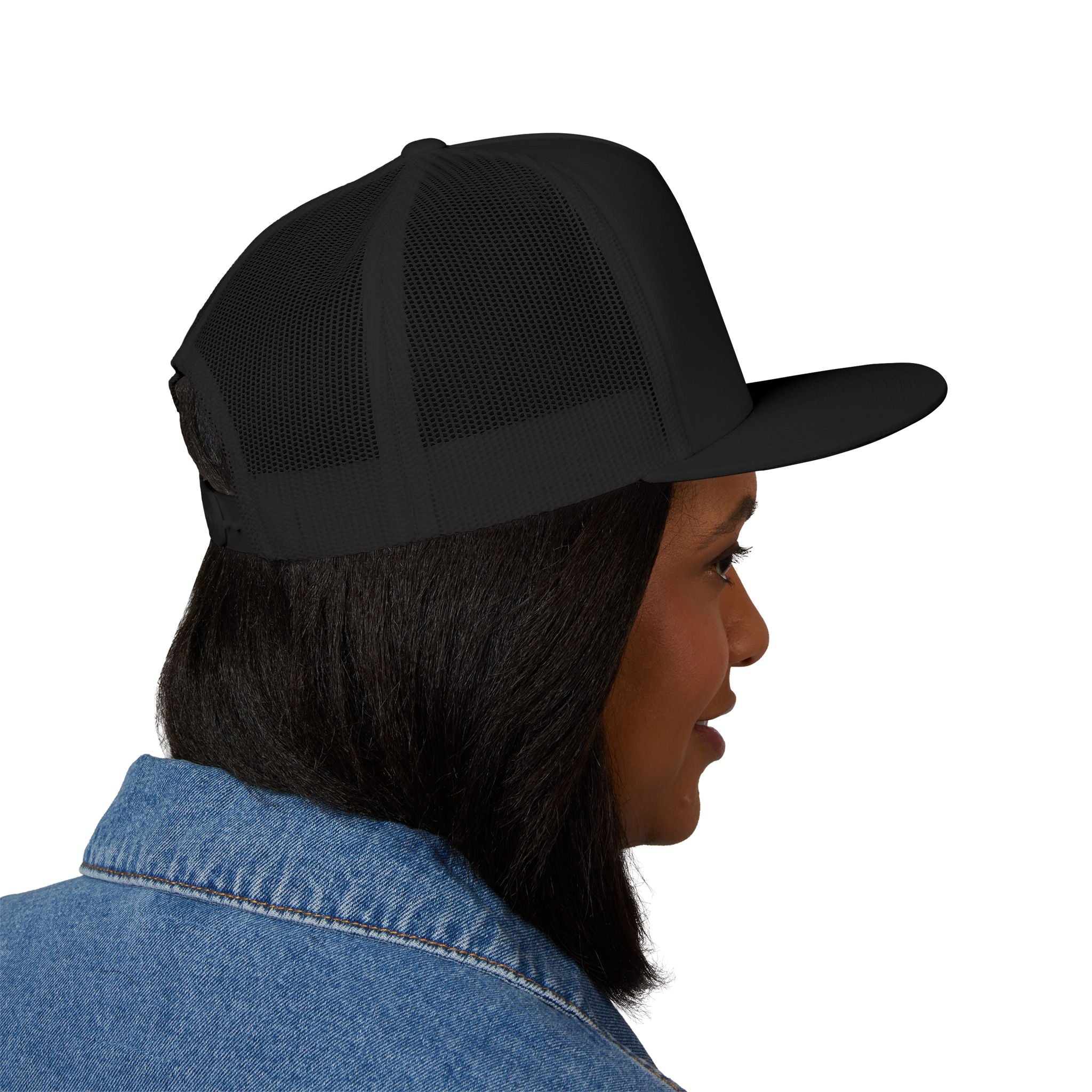 Embroidered Floral Crest Trucker Cap - 'OH' Crest Adjustable Mesh Hat