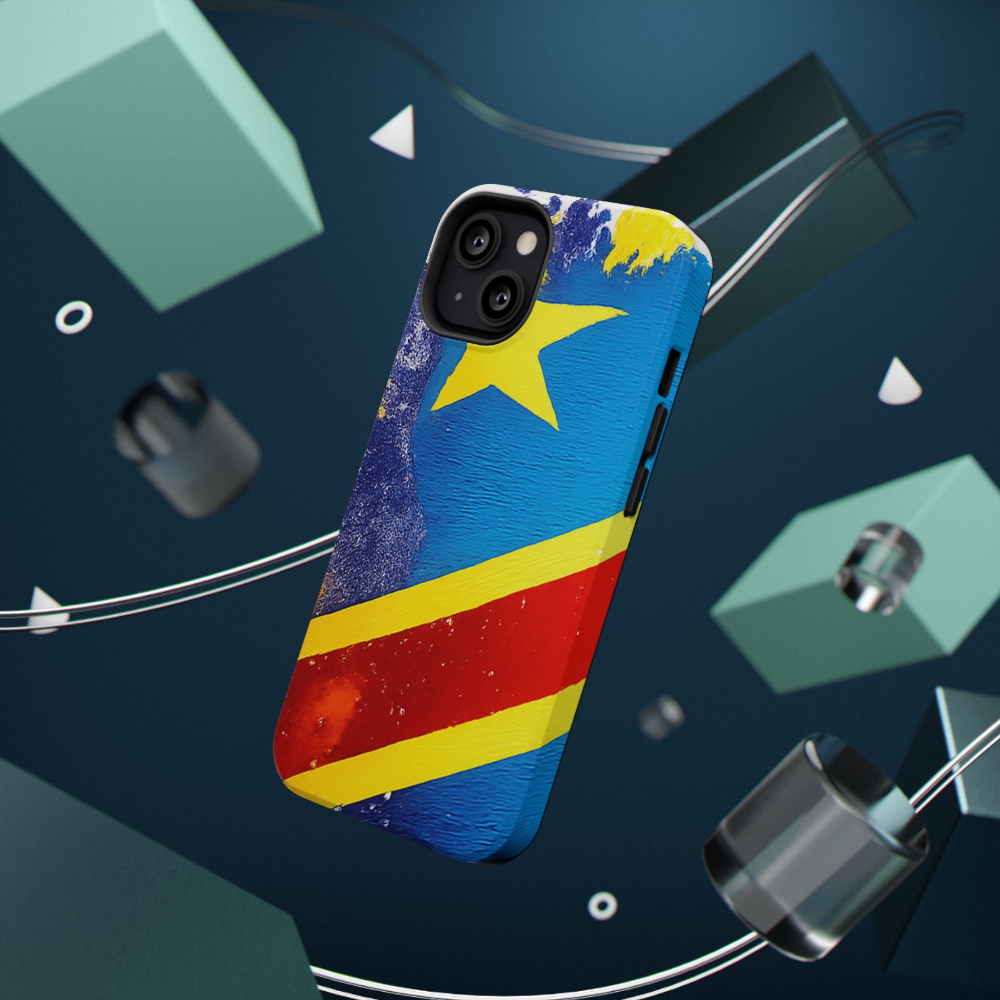 Étui de téléphone drapeau de la République démocratique du Congo | Étui résistant aux chocs