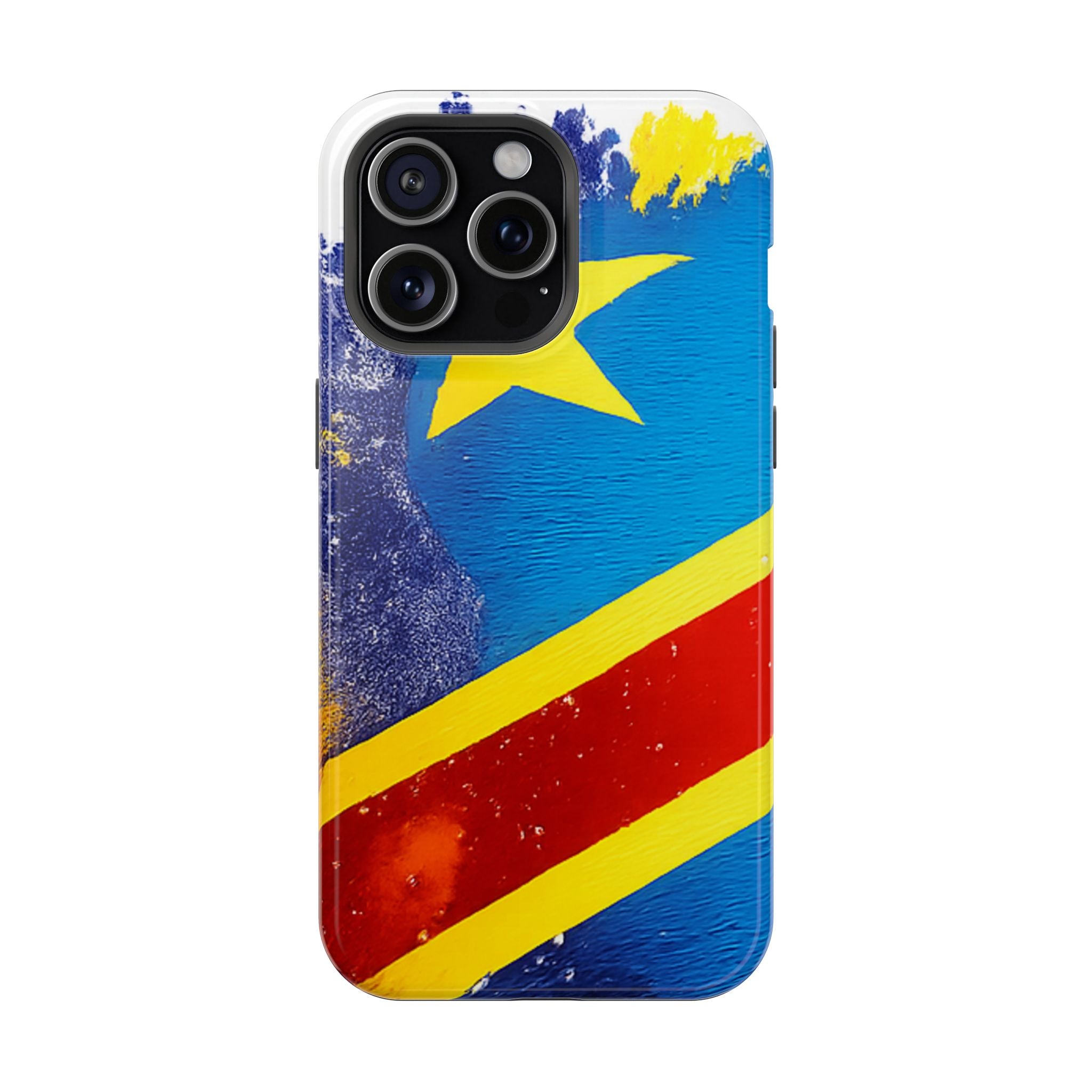 Étui de téléphone drapeau de la République démocratique du Congo | Étui résistant aux chocs