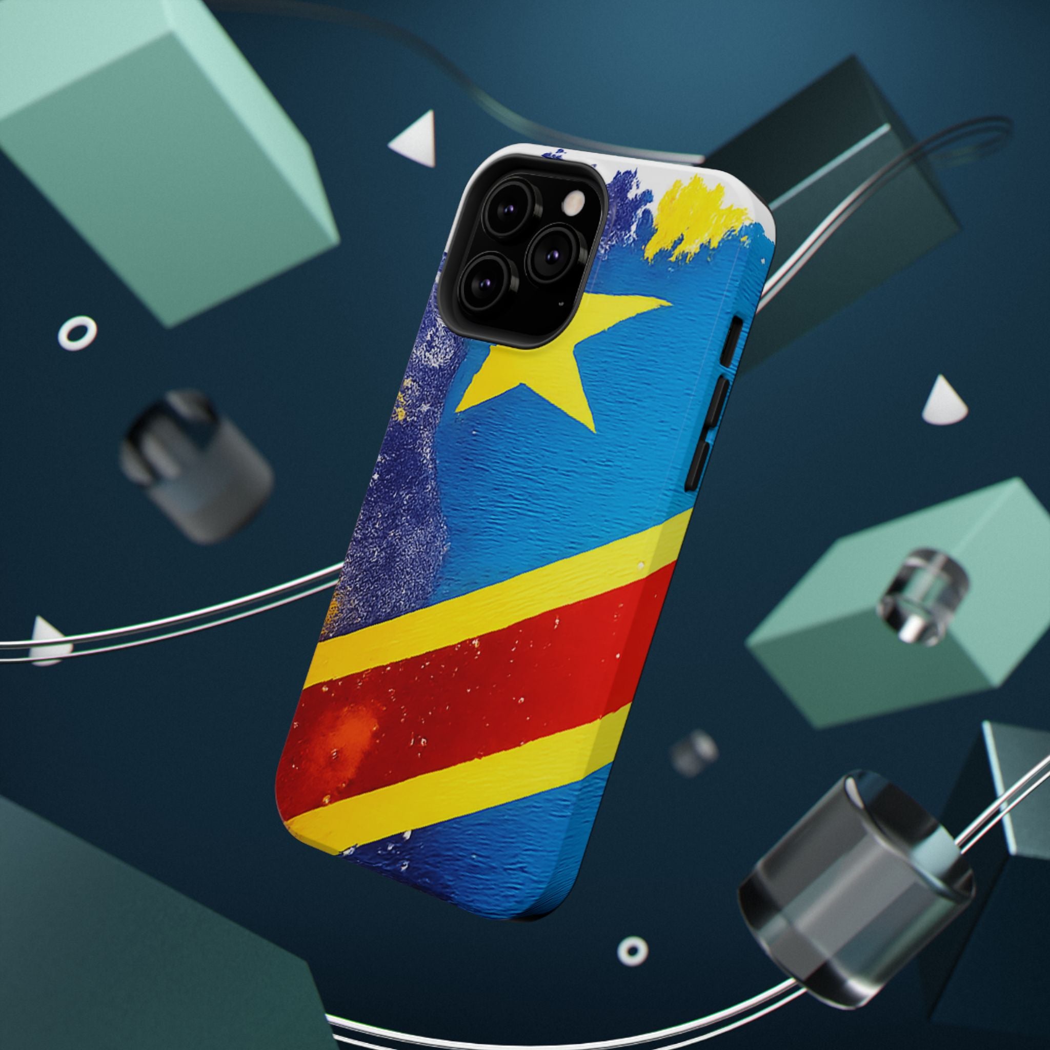 Étui de téléphone drapeau de la République démocratique du Congo | Étui résistant aux chocs