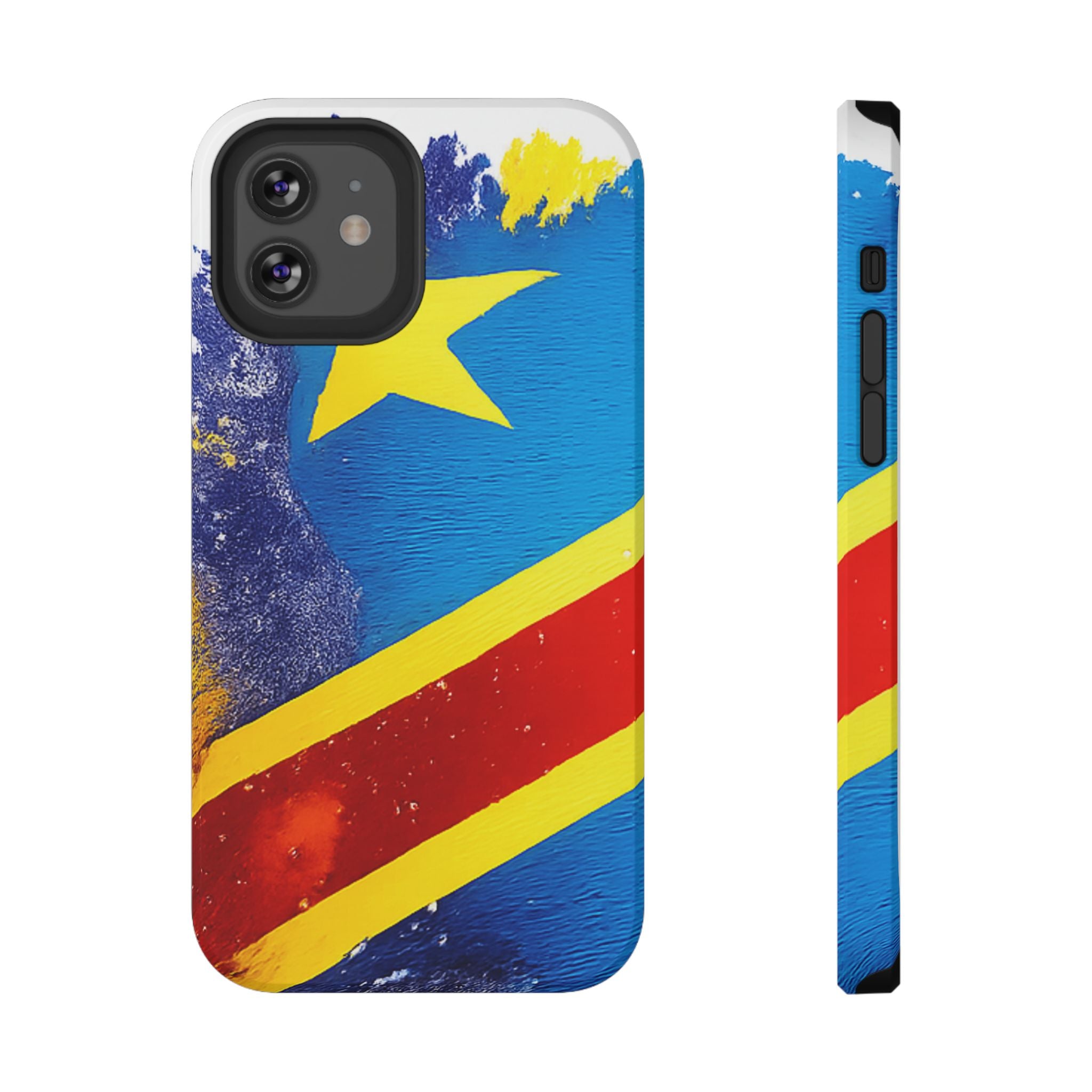 Étui de téléphone drapeau de la République démocratique du Congo | Étui résistant aux chocs