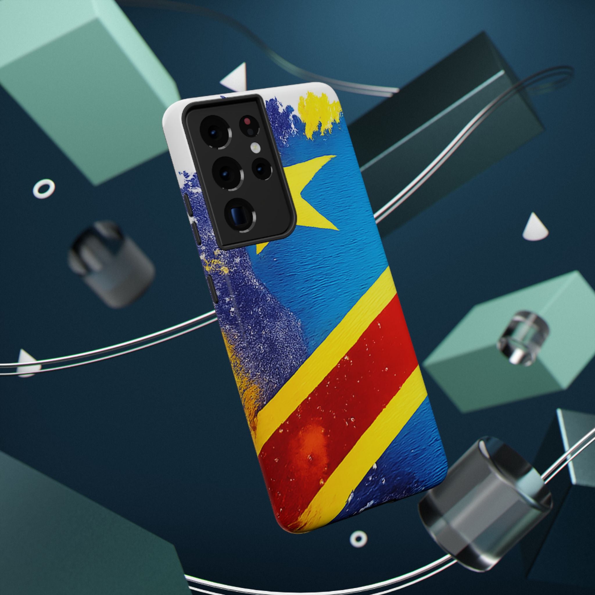 Étui de téléphone drapeau de la République démocratique du Congo | Étui résistant aux chocs
