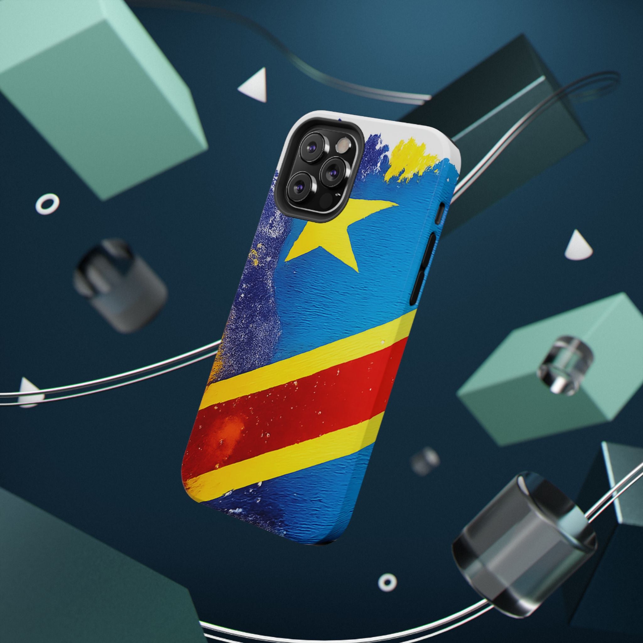 Étui de téléphone drapeau de la République démocratique du Congo | Étui résistant aux chocs