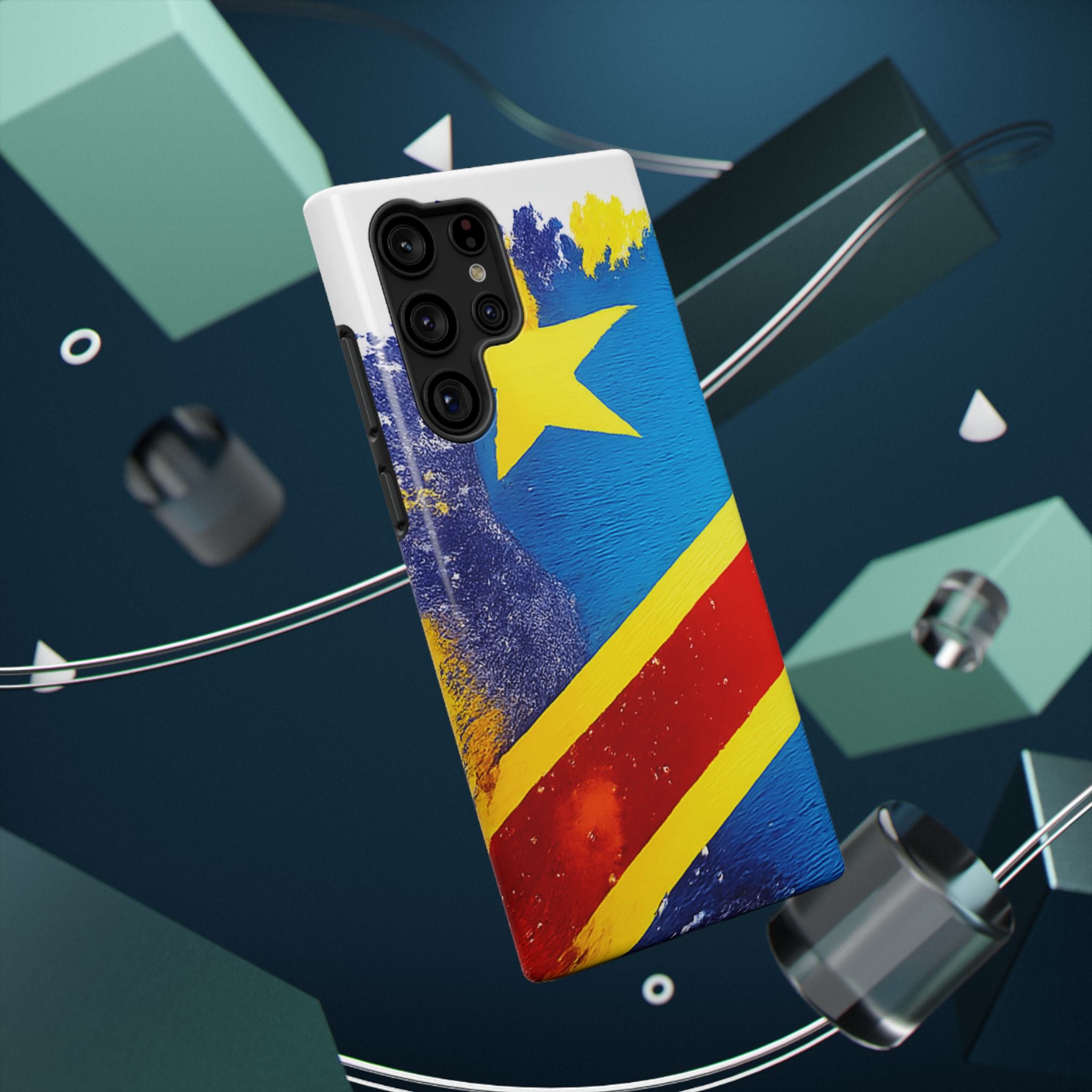 Étui de téléphone drapeau de la République démocratique du Congo | Étui résistant aux chocs