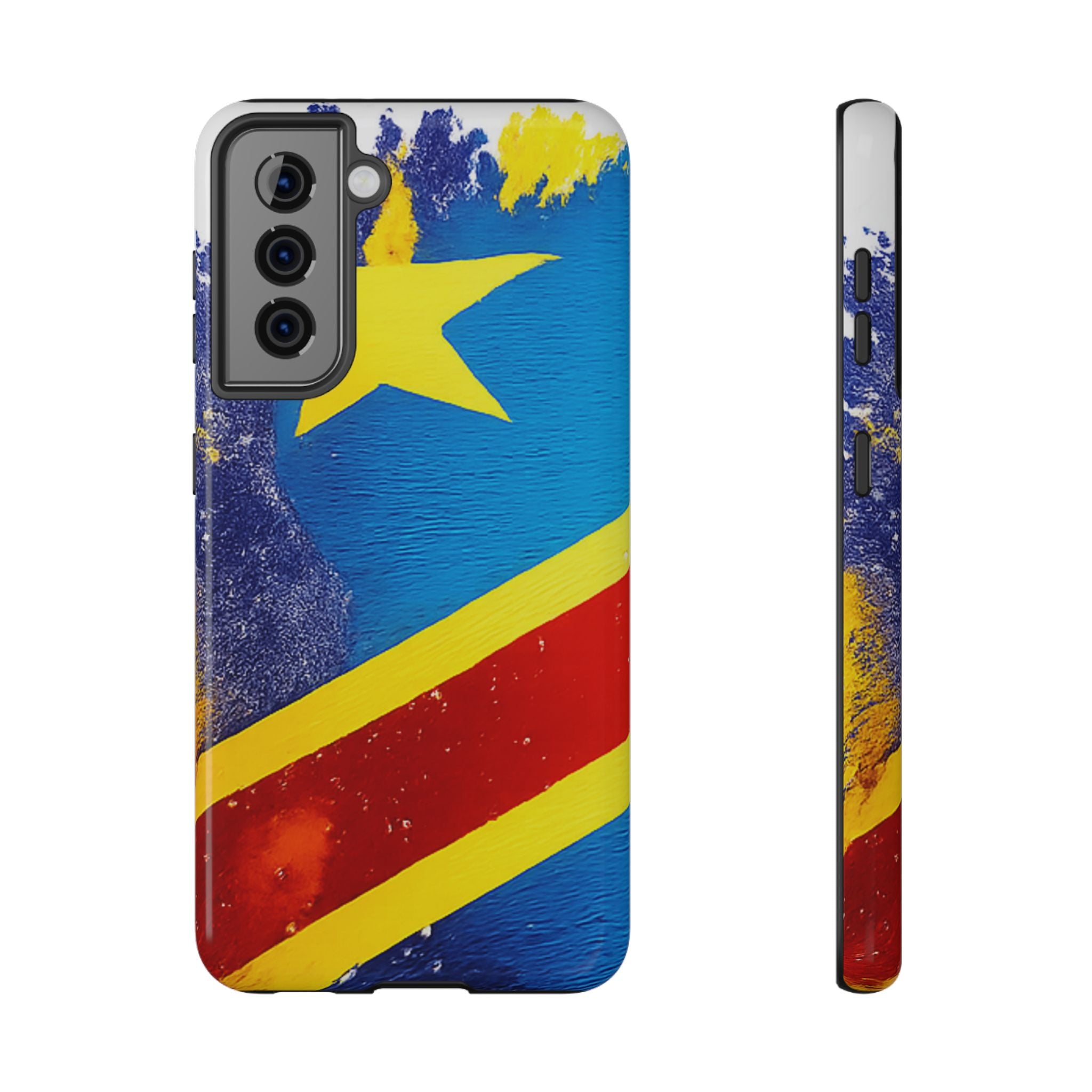 Étui de téléphone drapeau de la République démocratique du Congo | Étui résistant aux chocs