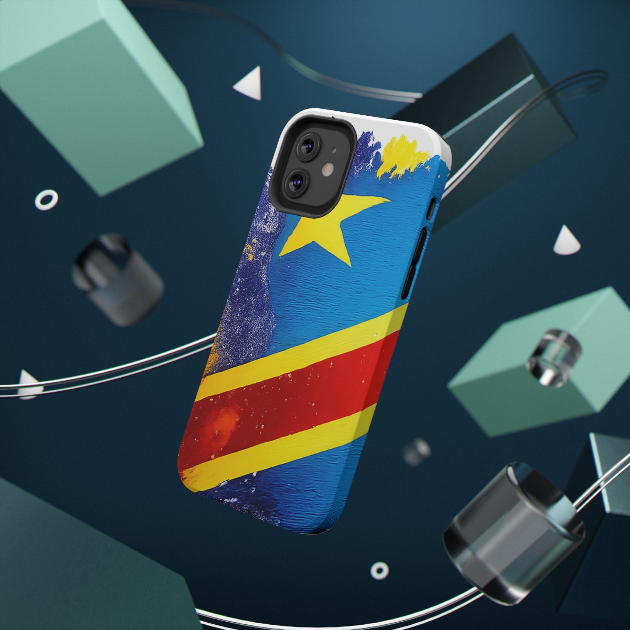 Étui de téléphone drapeau de la République démocratique du Congo | Étui résistant aux chocs