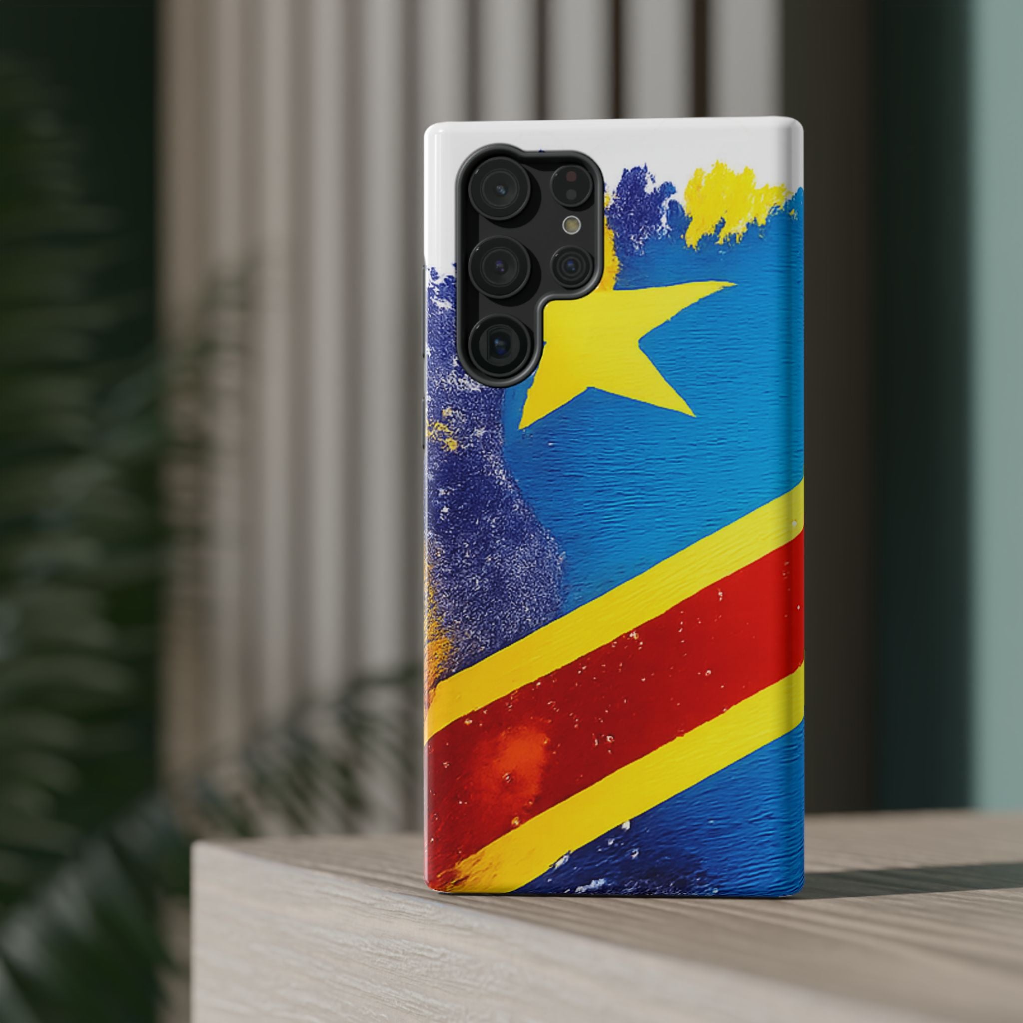 Étui de téléphone drapeau de la République démocratique du Congo | Étui résistant aux chocs