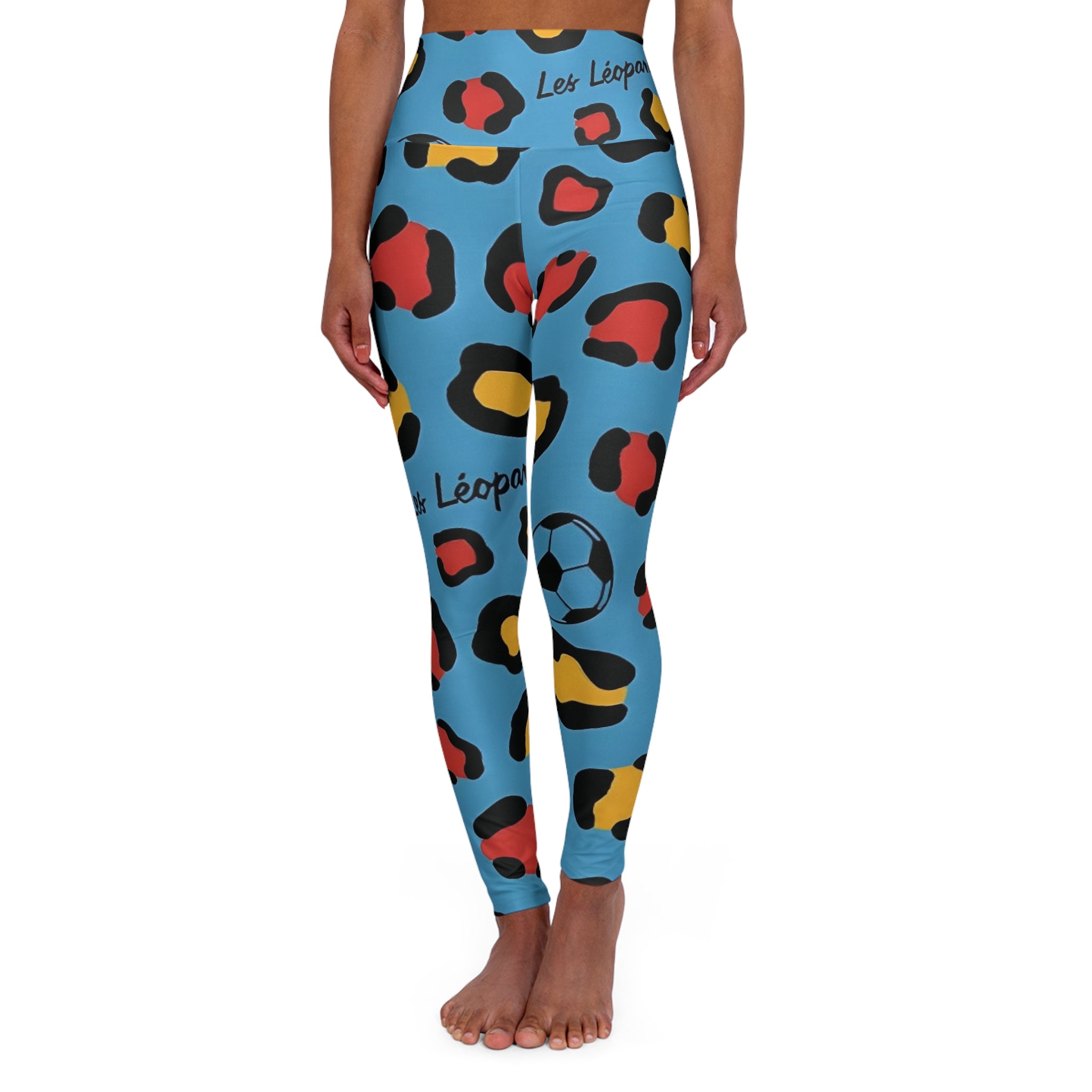 Colorful Leopard Spots Soccer Pattern Leggings
