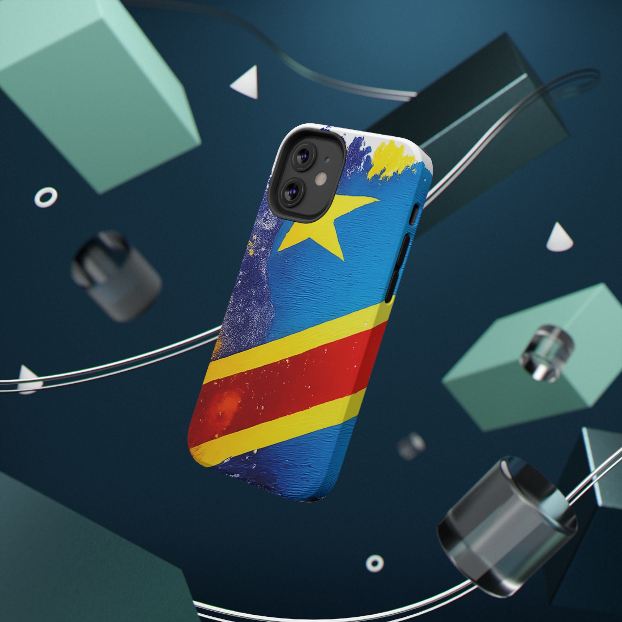 Étui de téléphone drapeau de la République démocratique du Congo | Étui résistant aux chocs