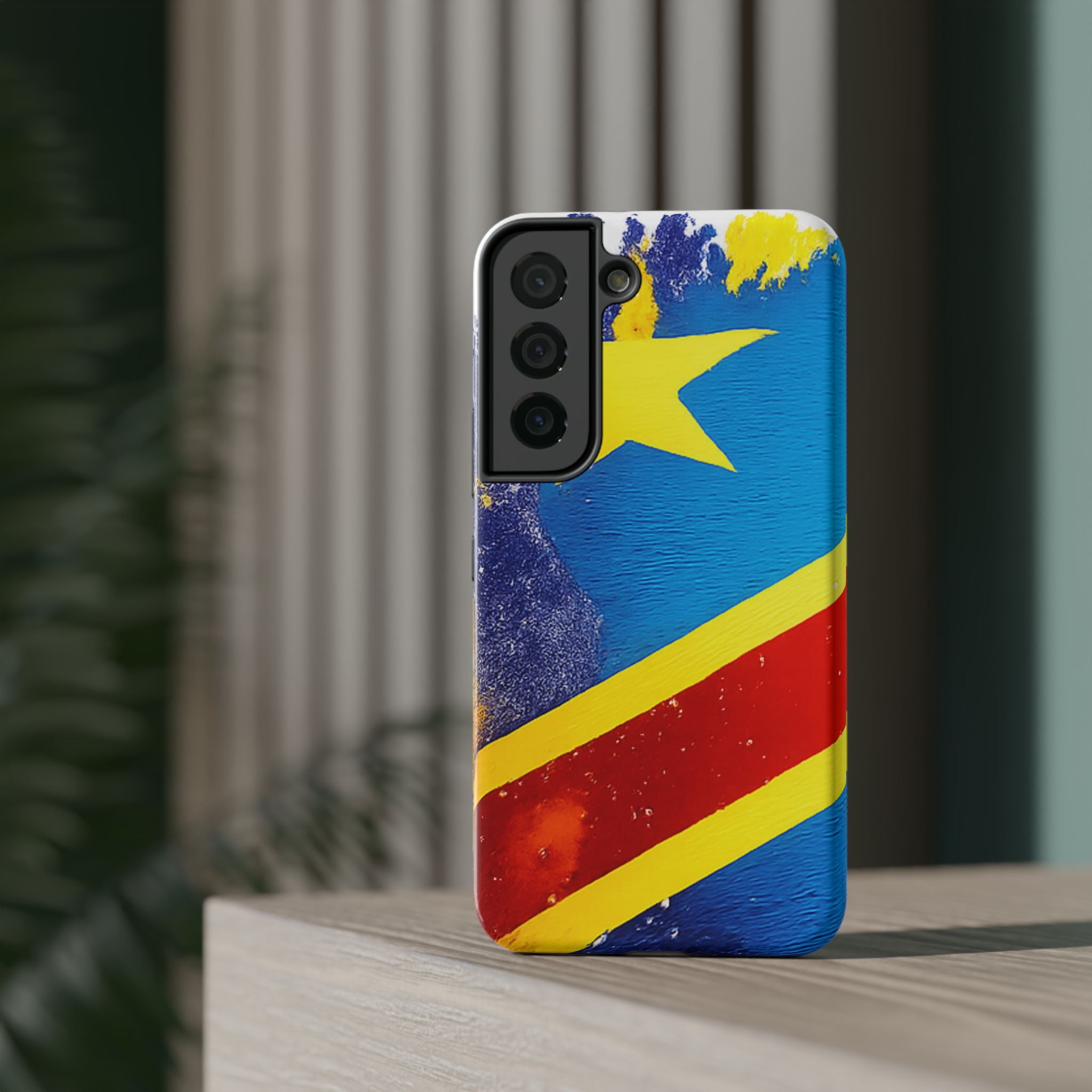 Étui de téléphone drapeau de la République démocratique du Congo | Étui résistant aux chocs