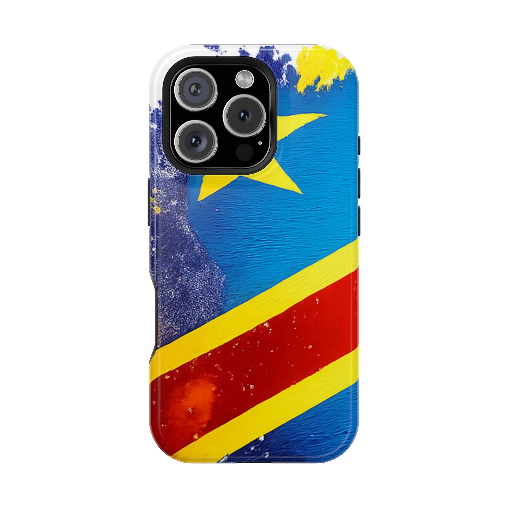 Étui de téléphone drapeau de la République démocratique du Congo | Étui résistant aux chocs