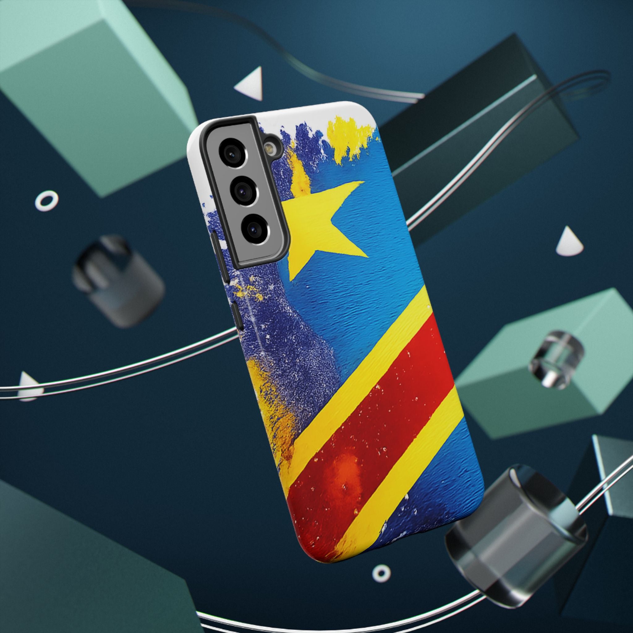 Étui de téléphone drapeau de la République démocratique du Congo | Étui résistant aux chocs