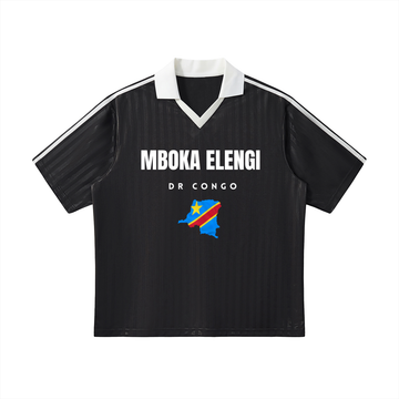 Contrast Collar Striped Soccer Jersey