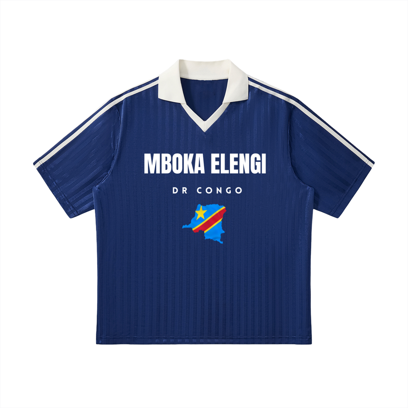 Contrast Collar Striped Soccer Jersey