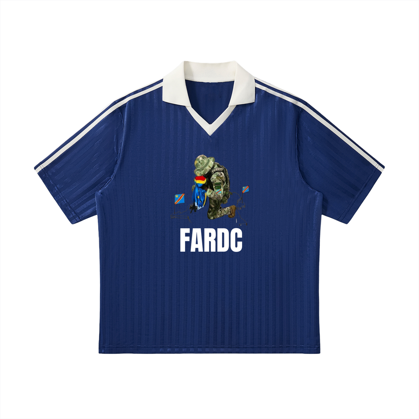 Contrast Collar Striped Soccer Jersey