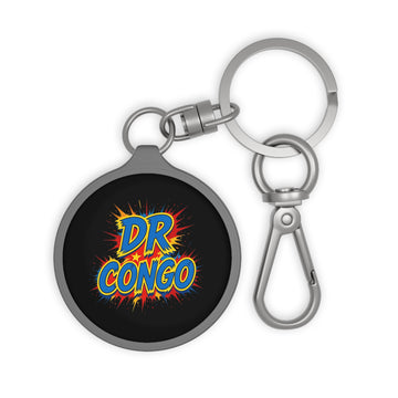 Dr Congo Comic Explosion Keyring Tag | Round Metal Keychain