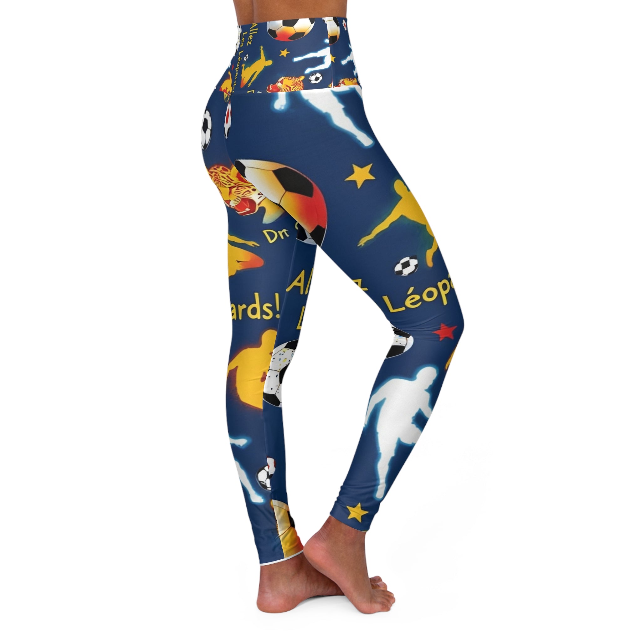 Allez Les Leopards Soccer Print Leggings | High Waisted Yoga Leggings