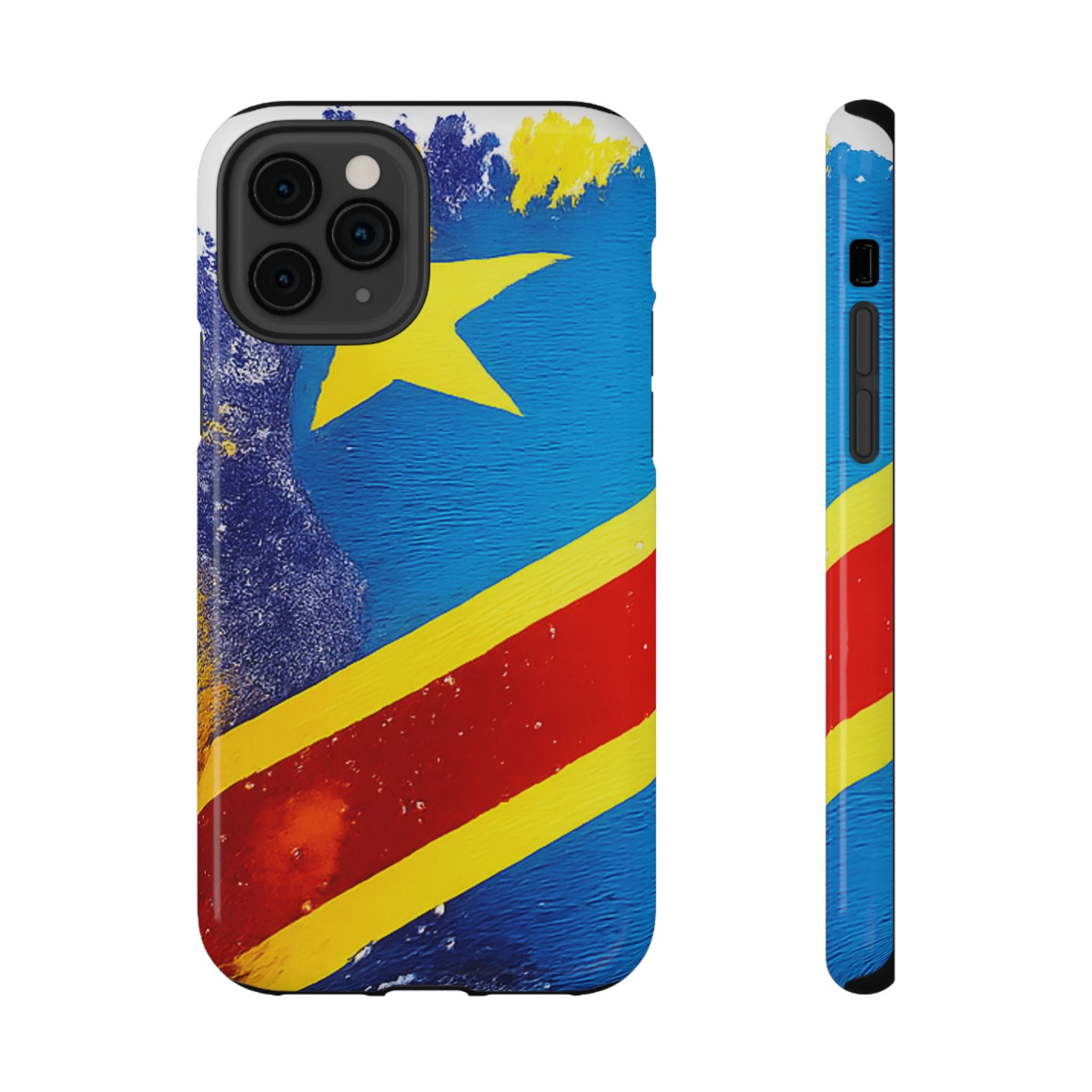 Étui de téléphone drapeau de la République démocratique du Congo | Étui résistant aux chocs