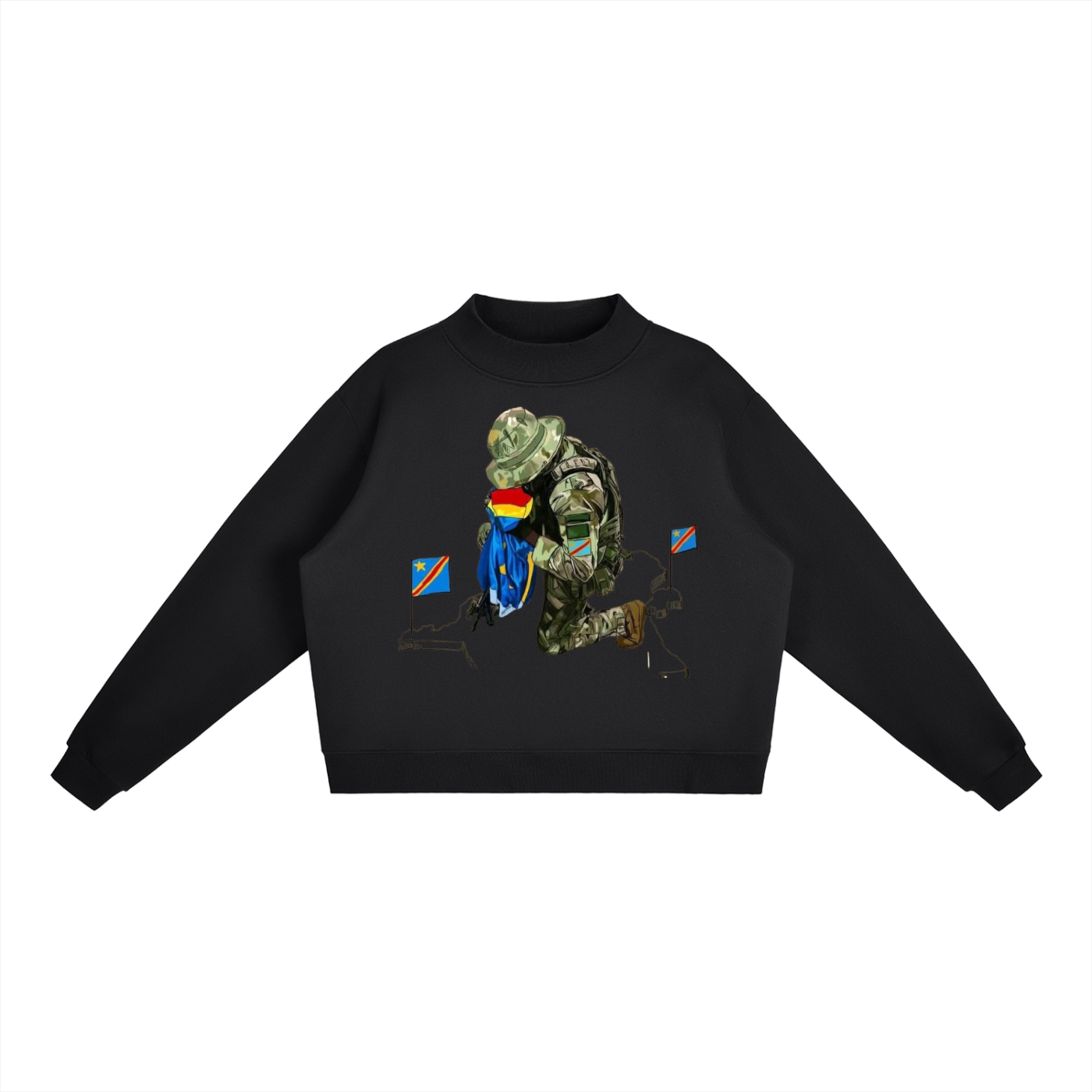 Essential Fleece Mock-Neck Crew Sweatshirt