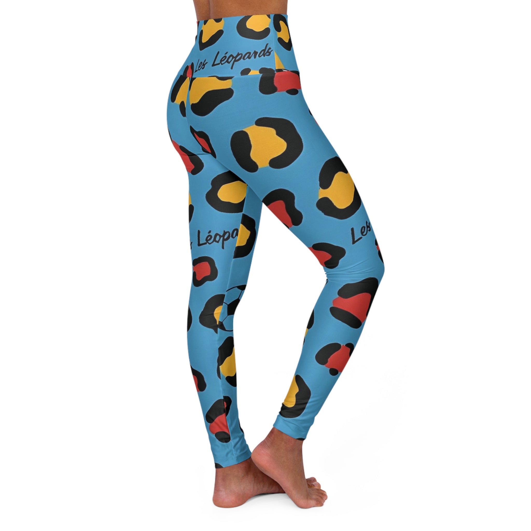 Colorful Leopard Spots Soccer Pattern Leggings